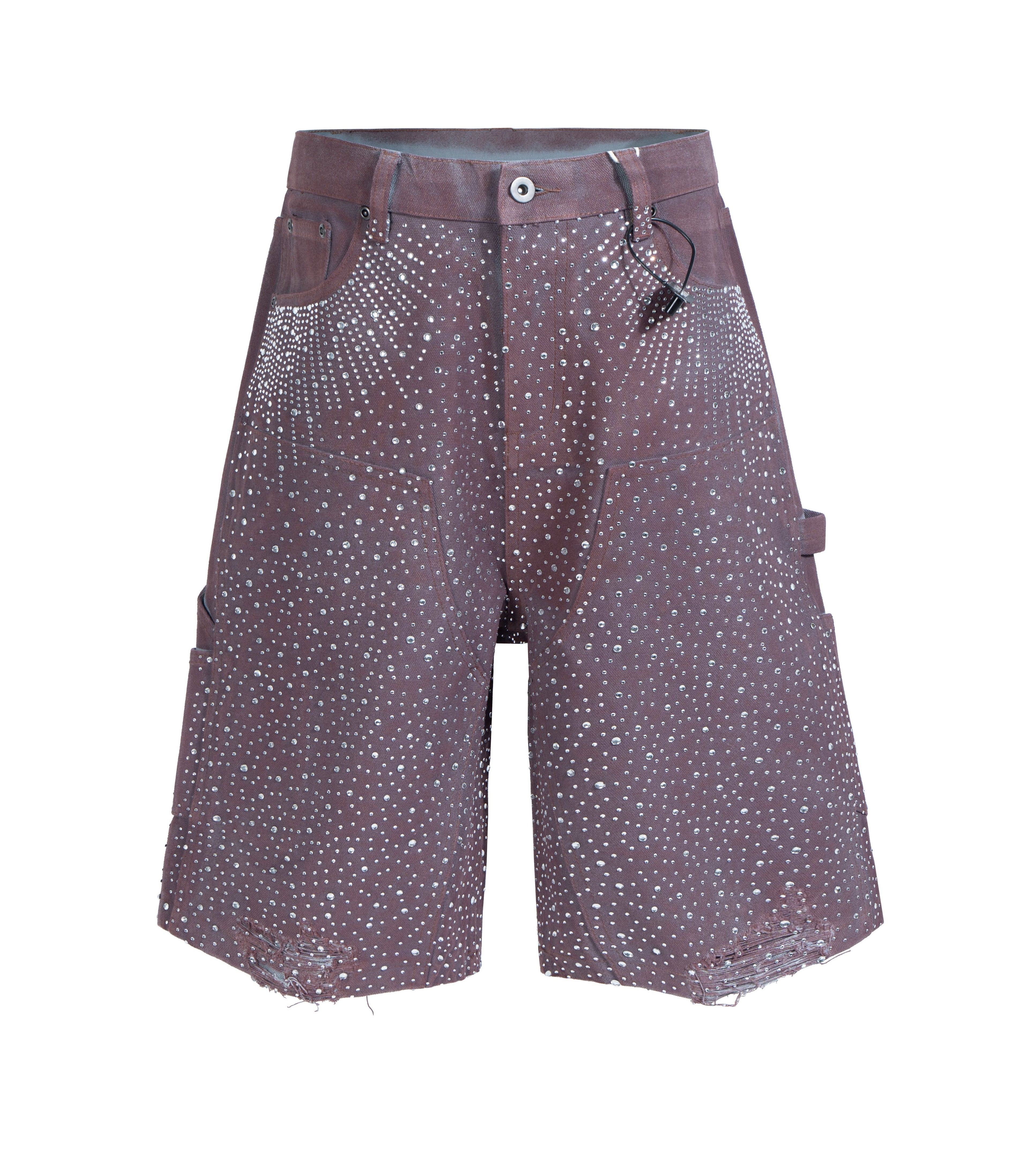 UNDEVELOPED | Men's Plum Rhinestone Shorts