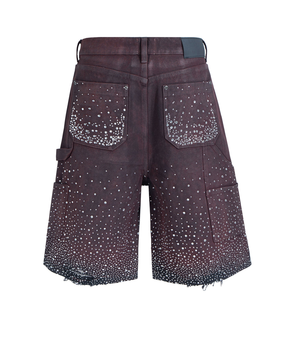 UNDEVELOPED | Men's Oxblood Rhinestone Shorts