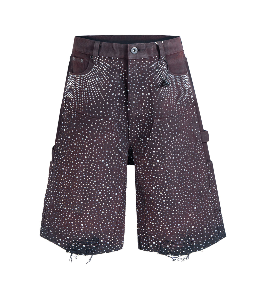 UNDEVELOPED | Men's Oxblood Rhinestone Shorts