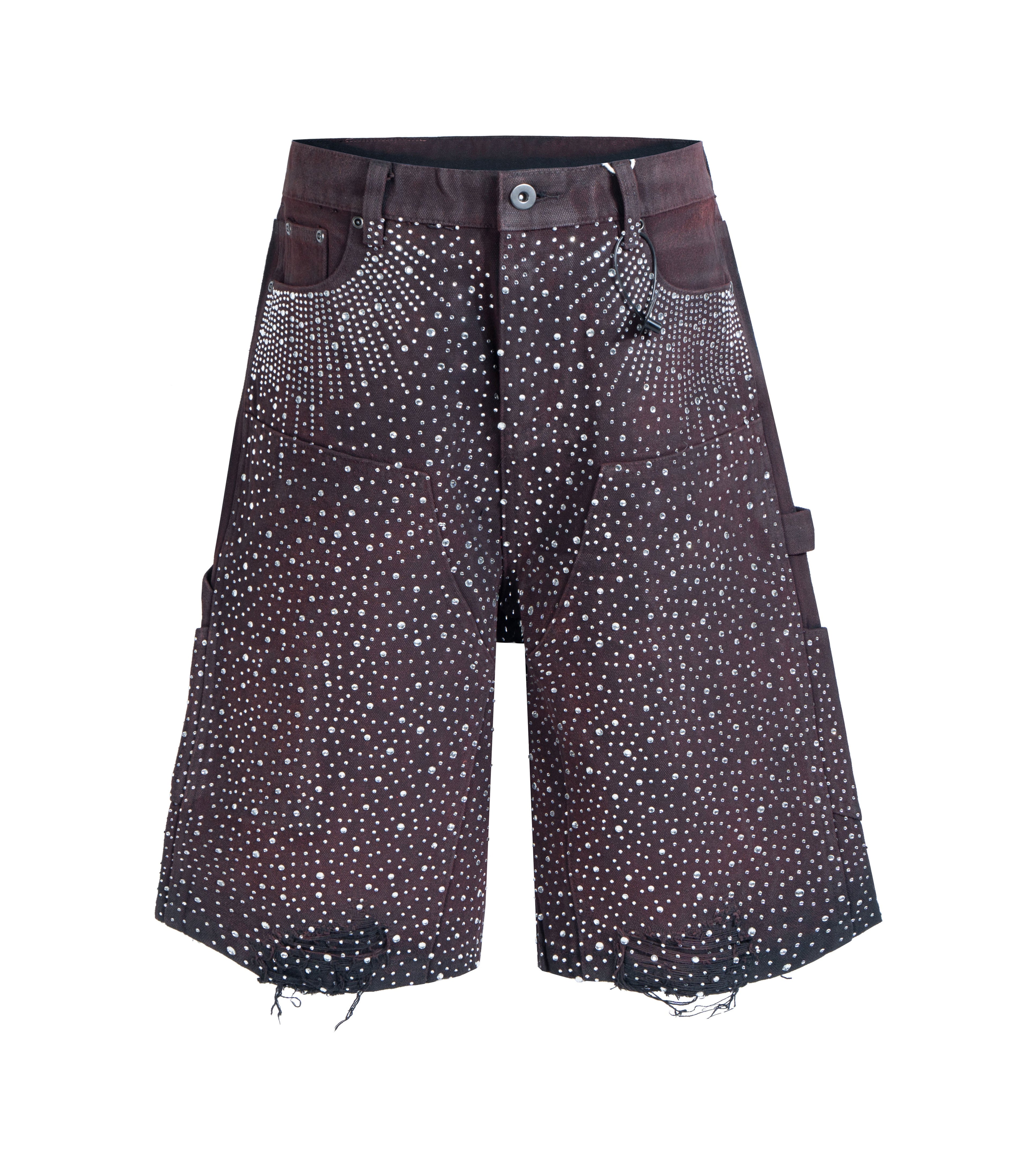 UNDEVELOPED | Men's Oxblood Rhinestone Shorts