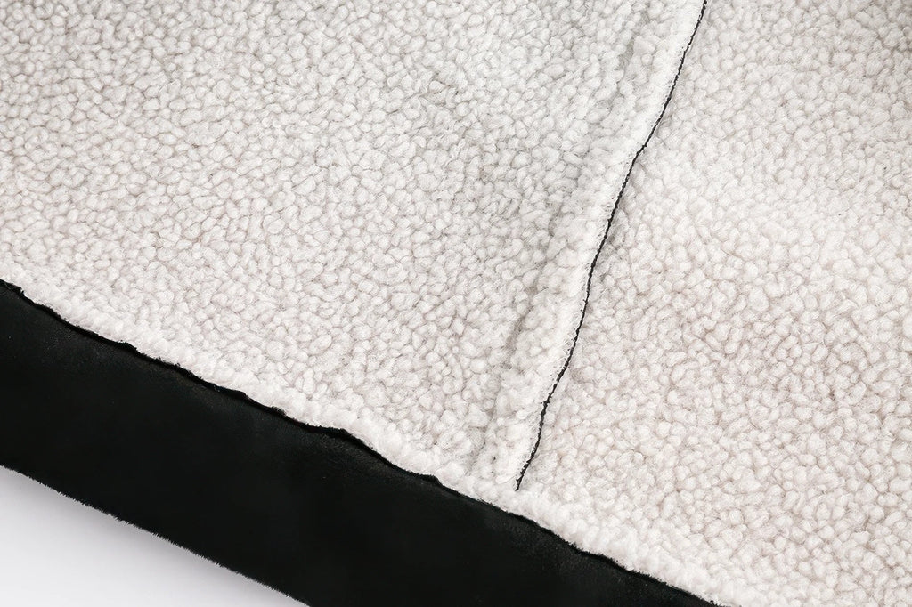 4inme | Floral Embroidery Sherpa Jacket