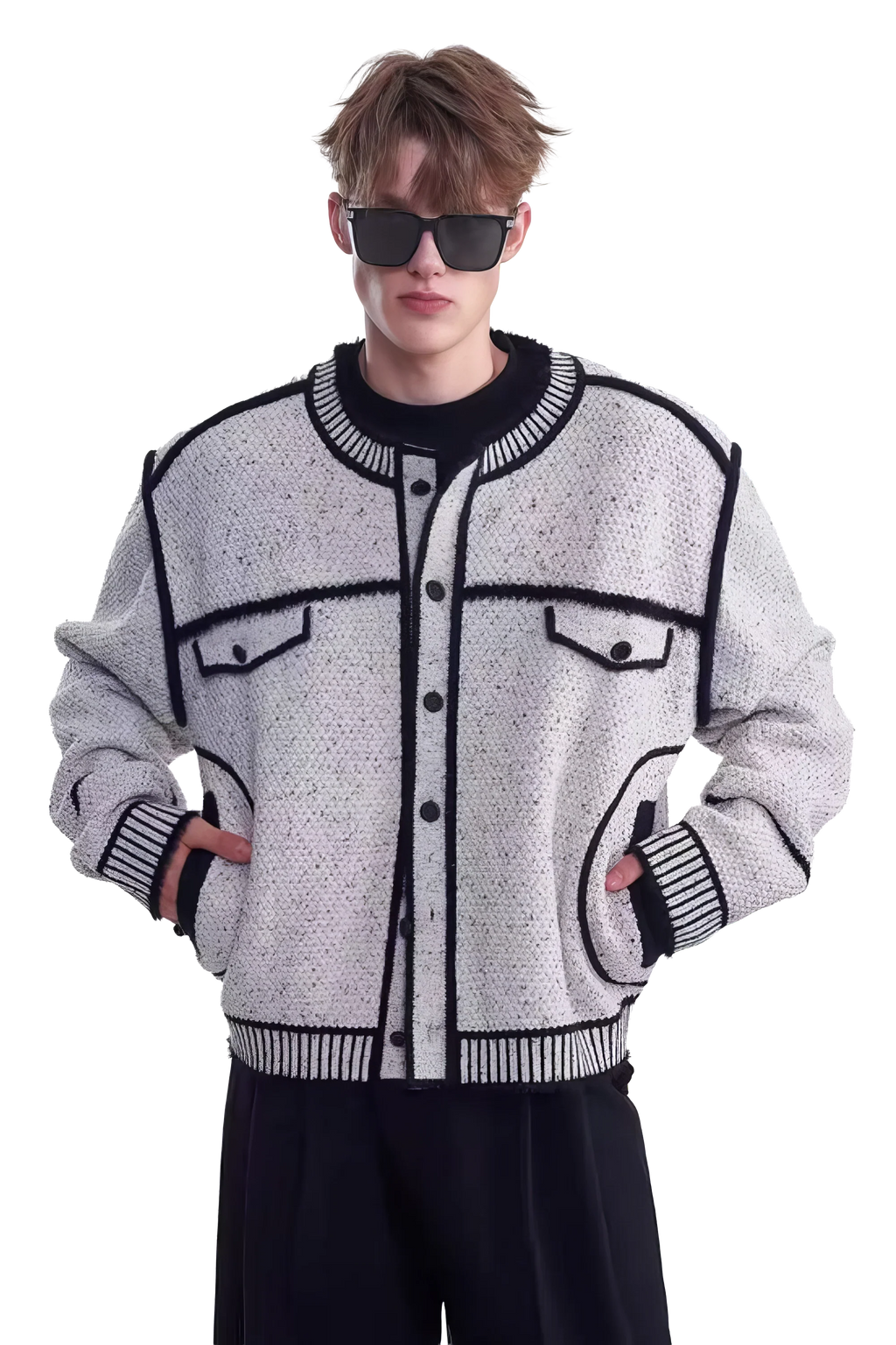 4inme | Men's Knit Sweater Jacket