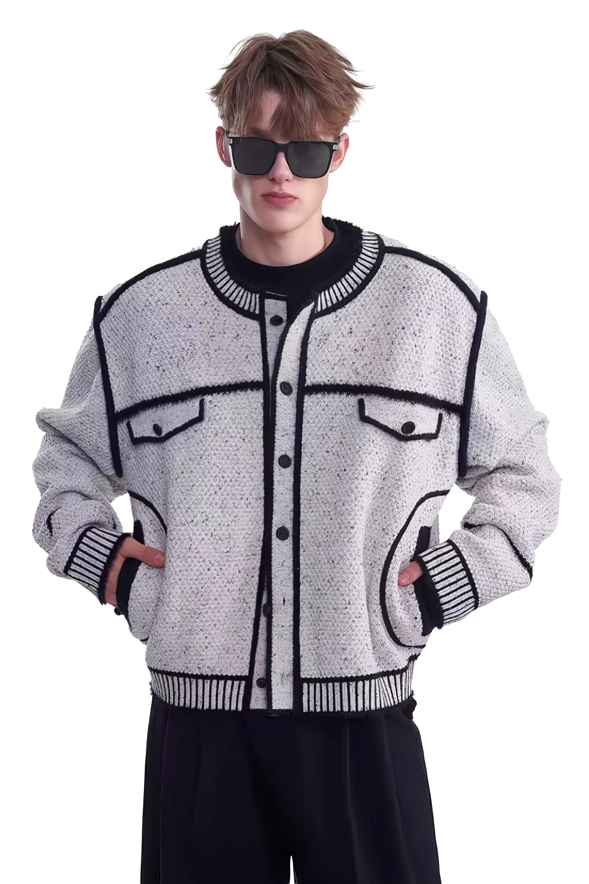 4inme | Men's Knit Sweater Jacket