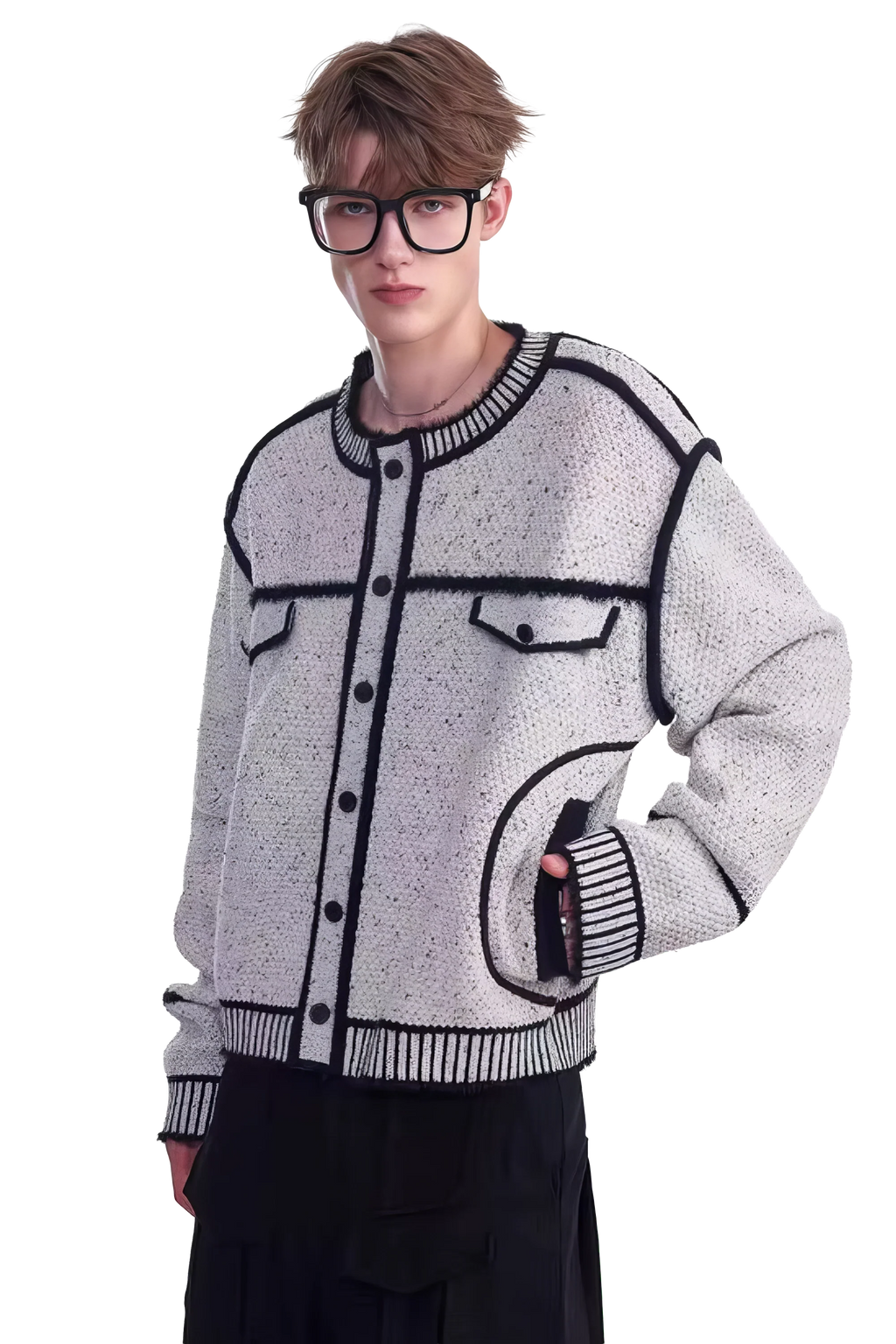 4inme | Men's Knit Sweater Jacket