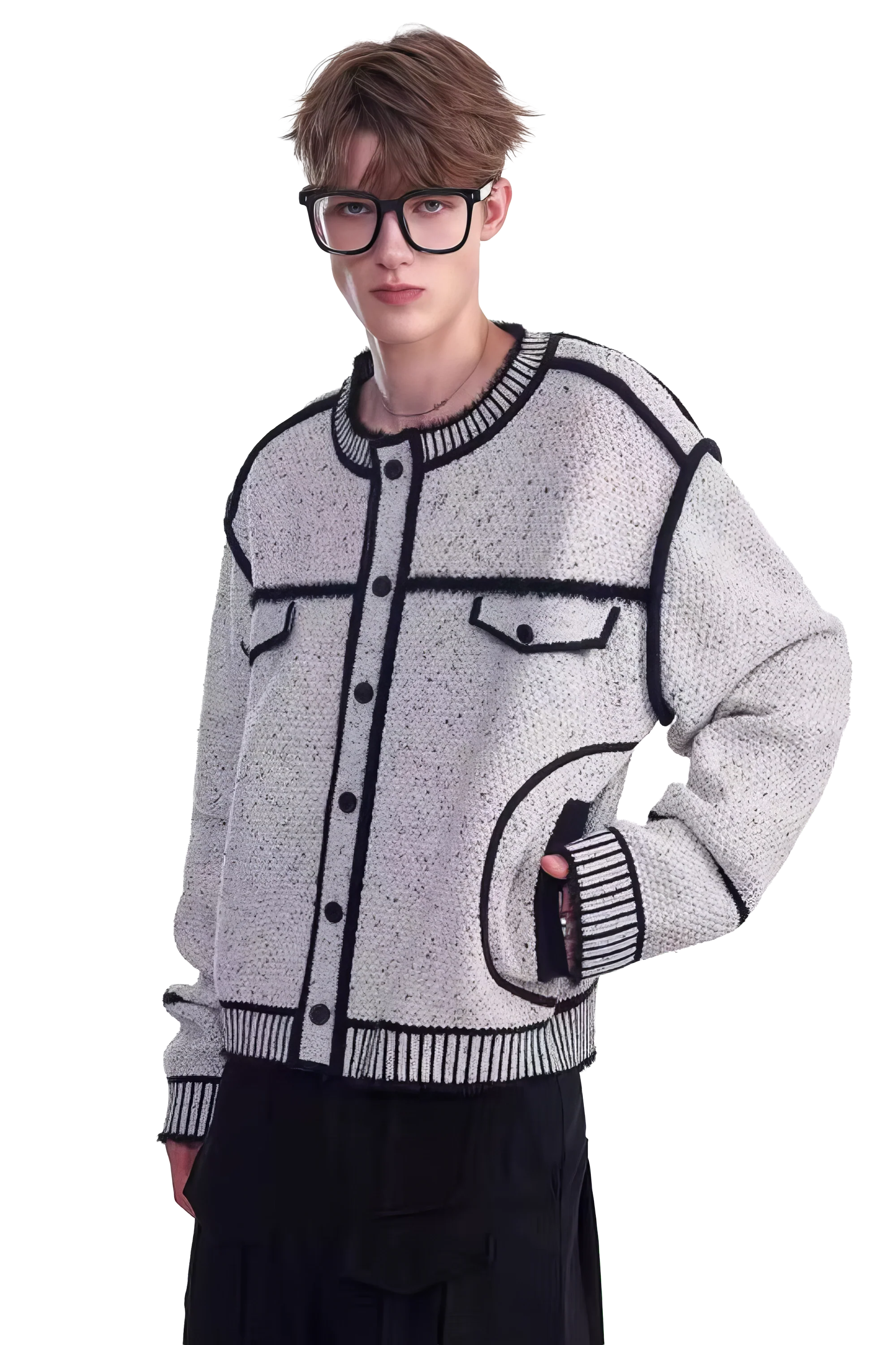 4inme | Men's Knit Sweater Jacket