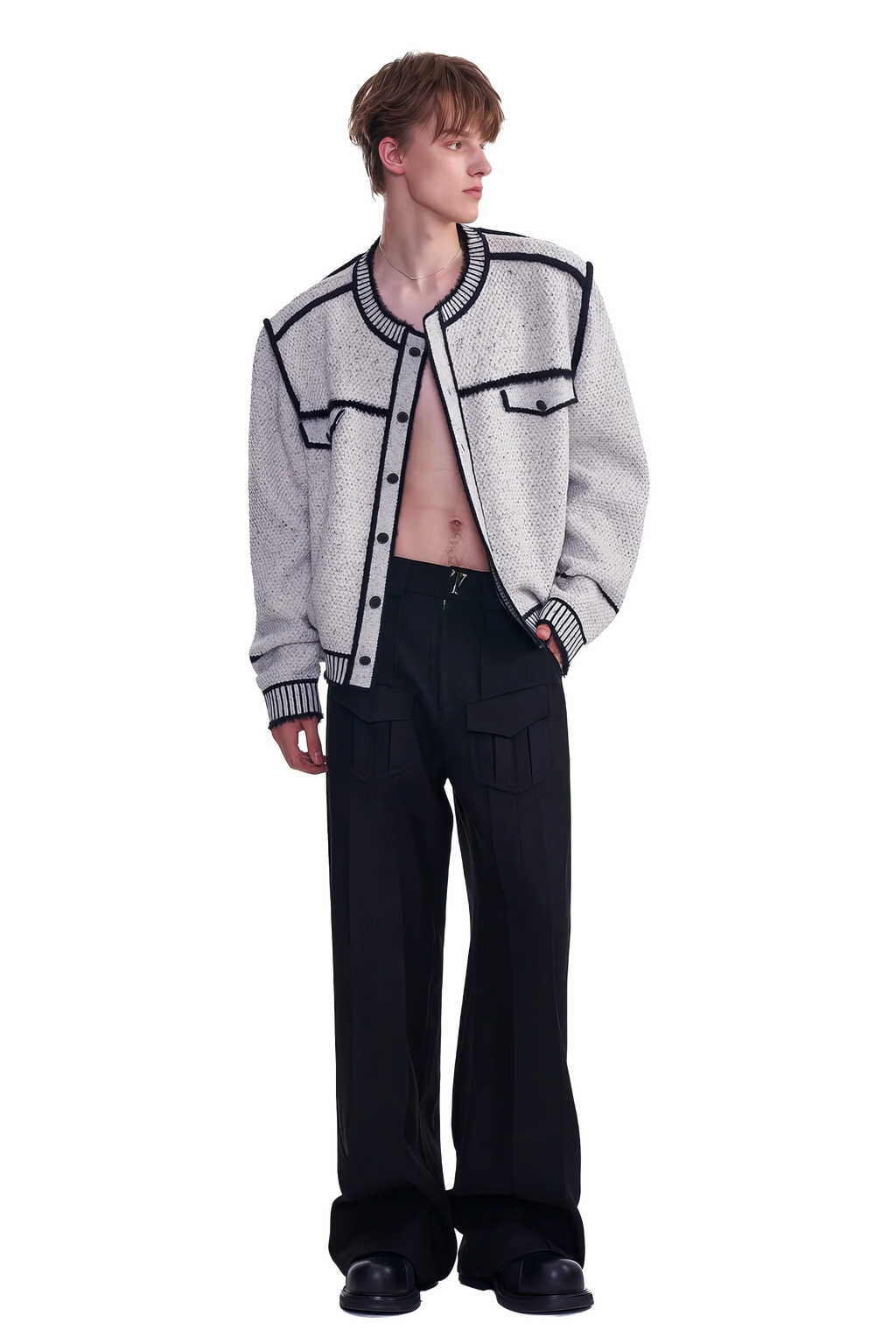 4inme | Men's Knit Sweater Jacket