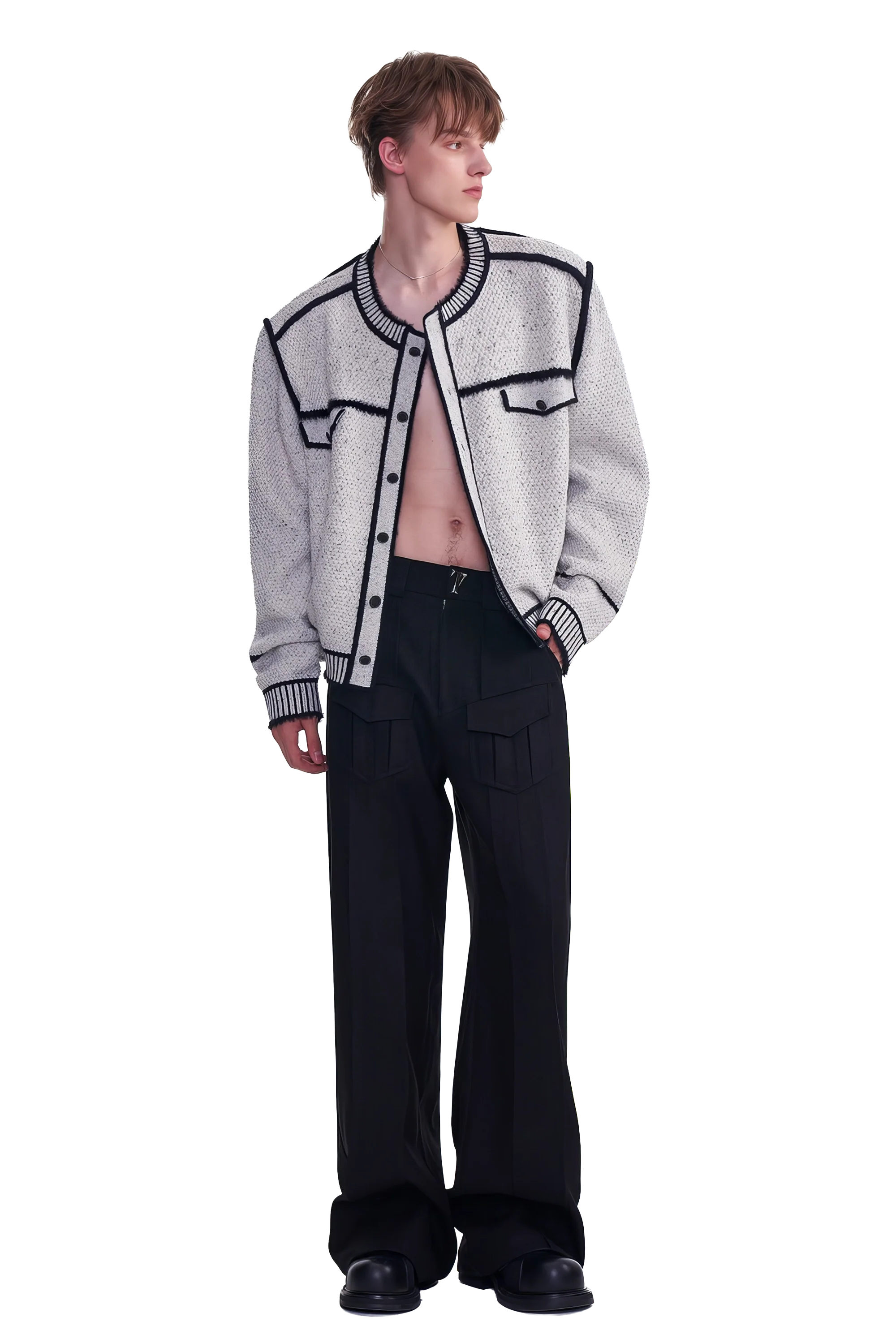 4inme | Men's Knit Sweater Jacket