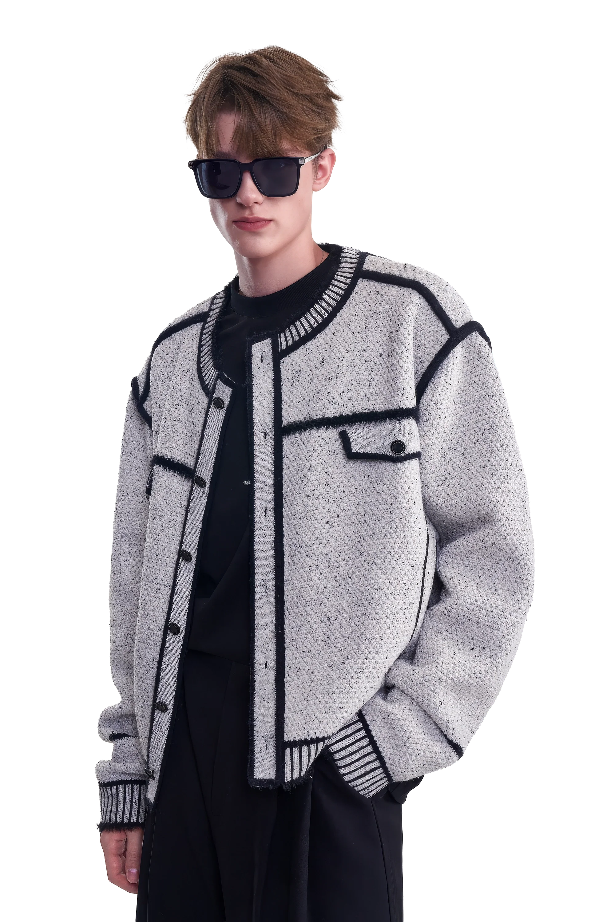 4inme | Men's Knit Sweater Jacket