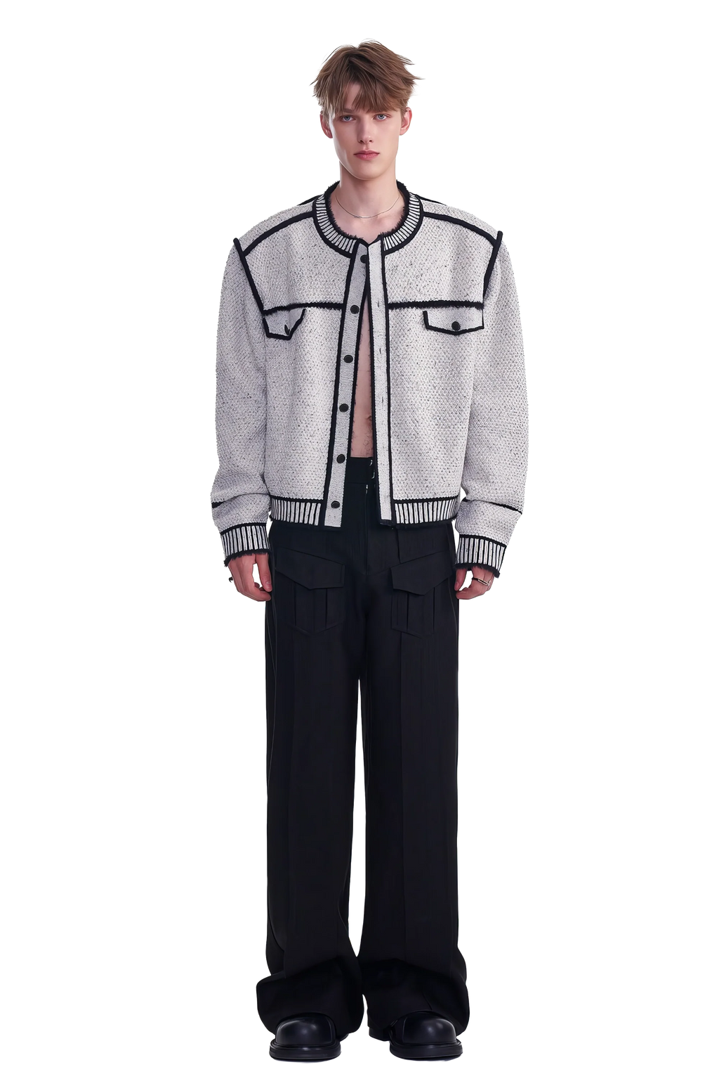 4inme | Men's Knit Sweater Jacket
