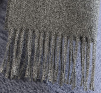 Purely Alpaca | Solid Weave Brushed Alpaca Scarf w/ Fringes