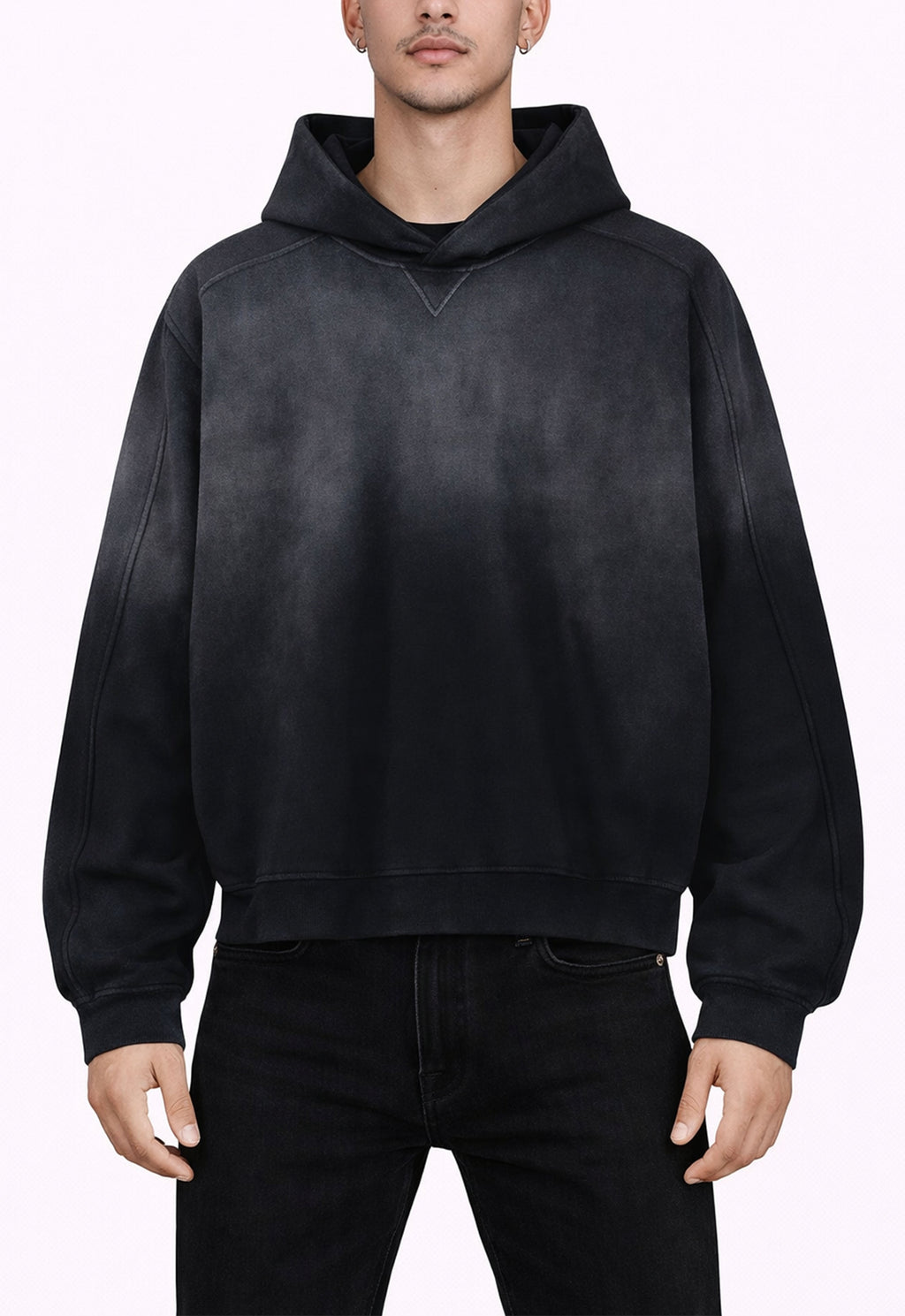 UNDEVELOPED | Black Contrast Panel Hoodie
