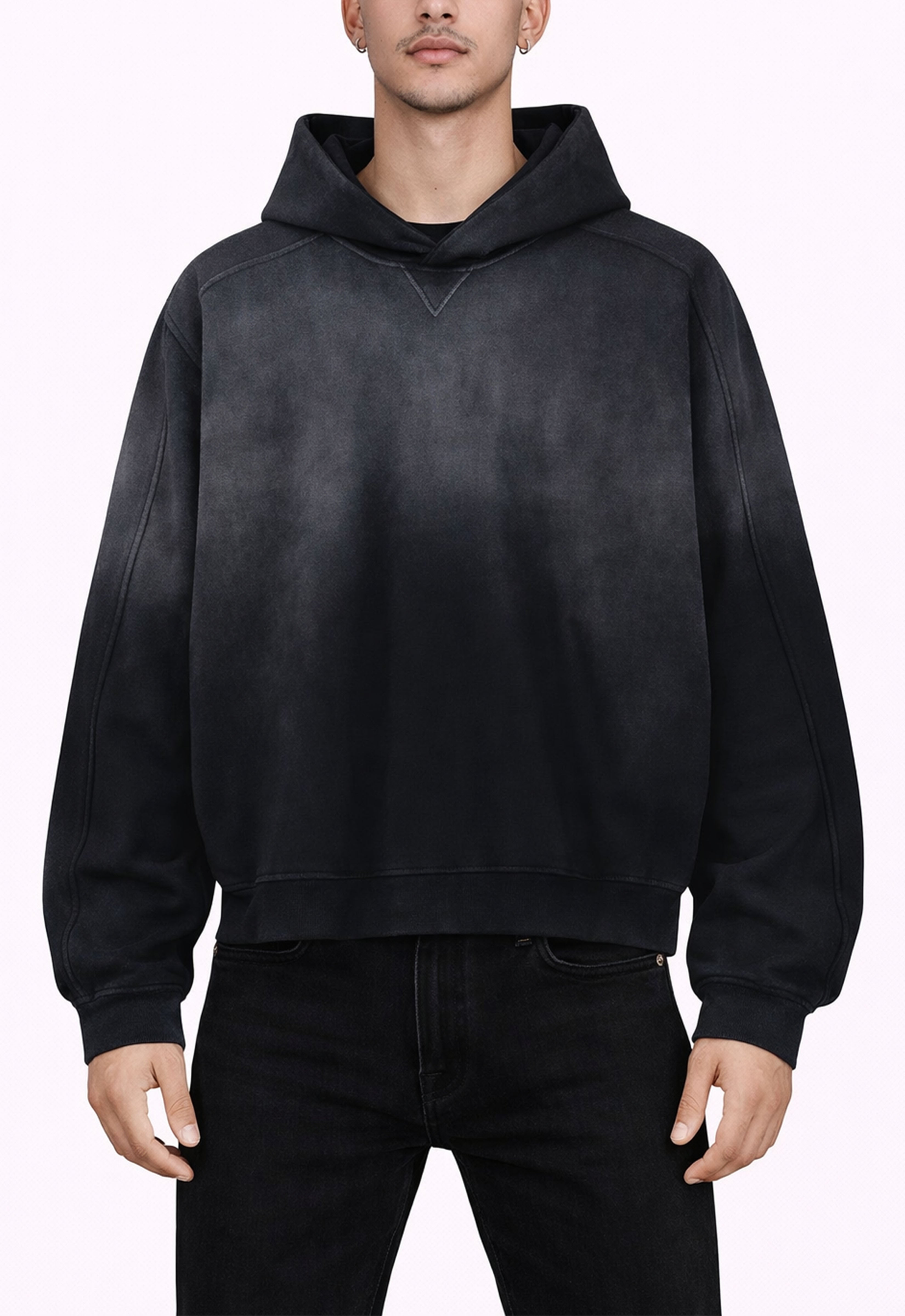 UNDEVELOPED | Black Contrast Panel Hoodie