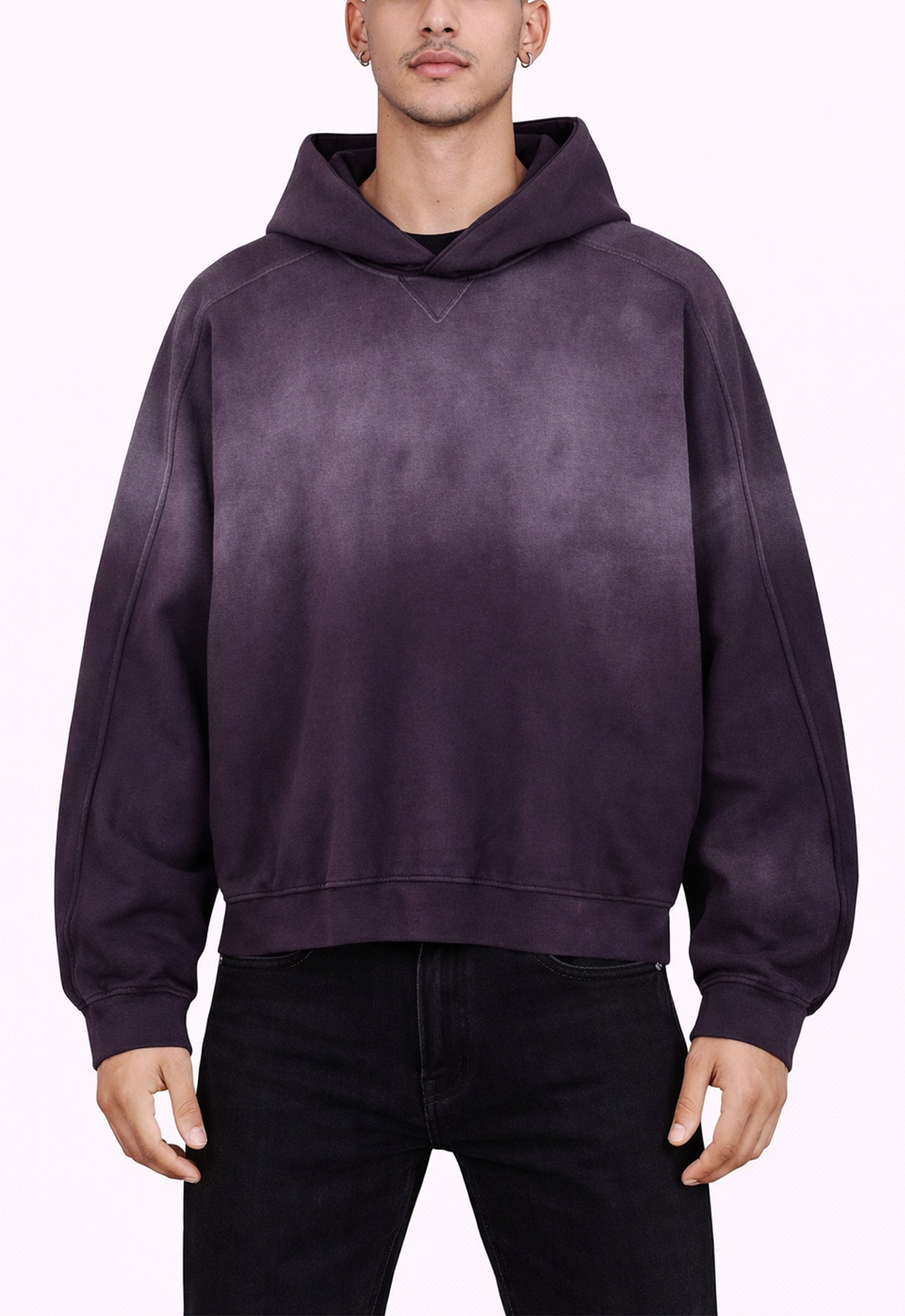 UNDEVELOPED | Plum Contrast Panel Hoodie