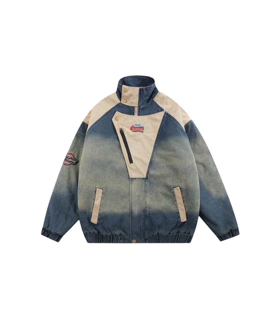 4inme | Vintage Embroidered Padded Denim Jacket