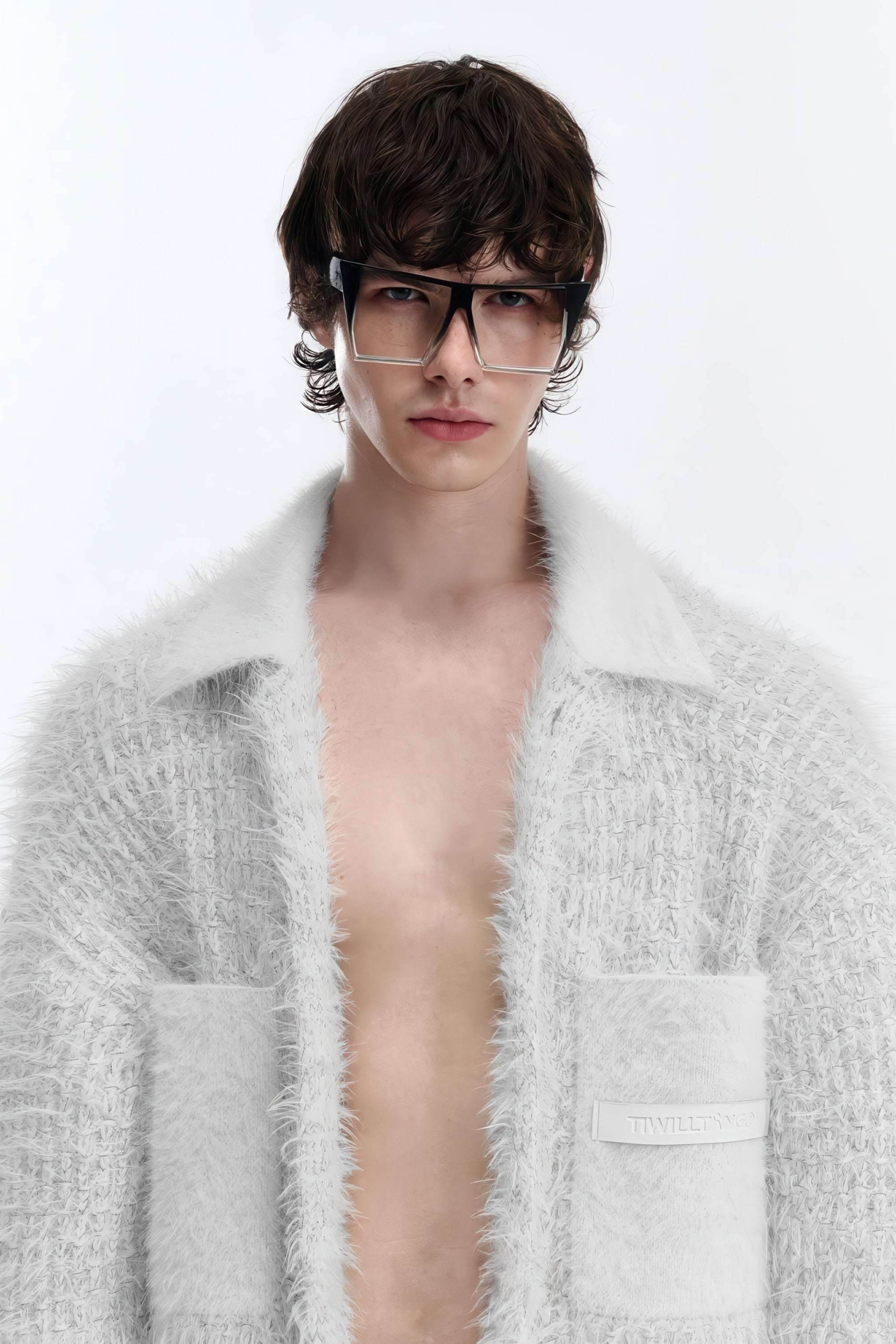 4inme | Men's White Knit Cardigan