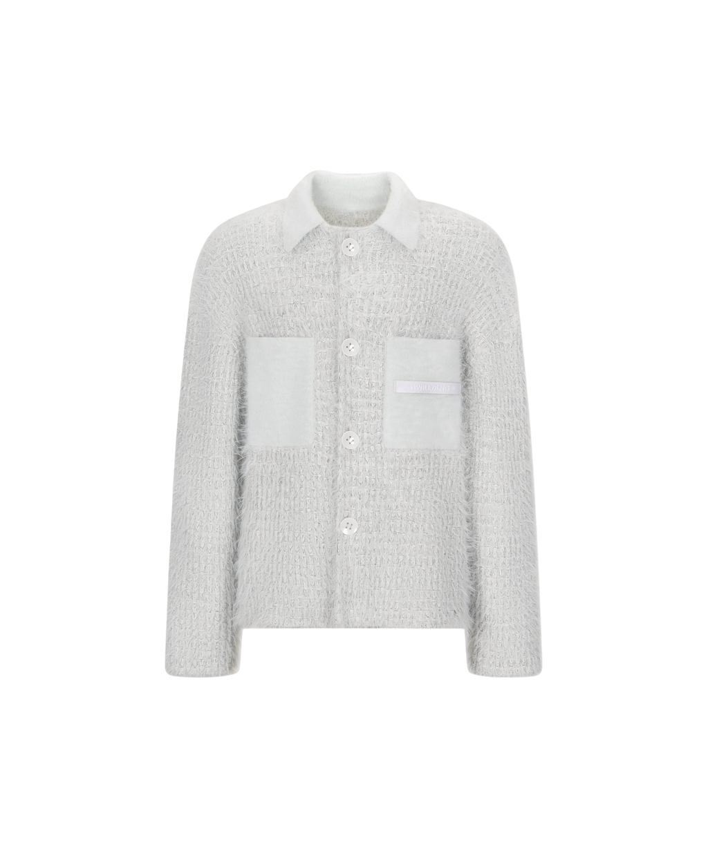 4inme | Men's White Knit Cardigan