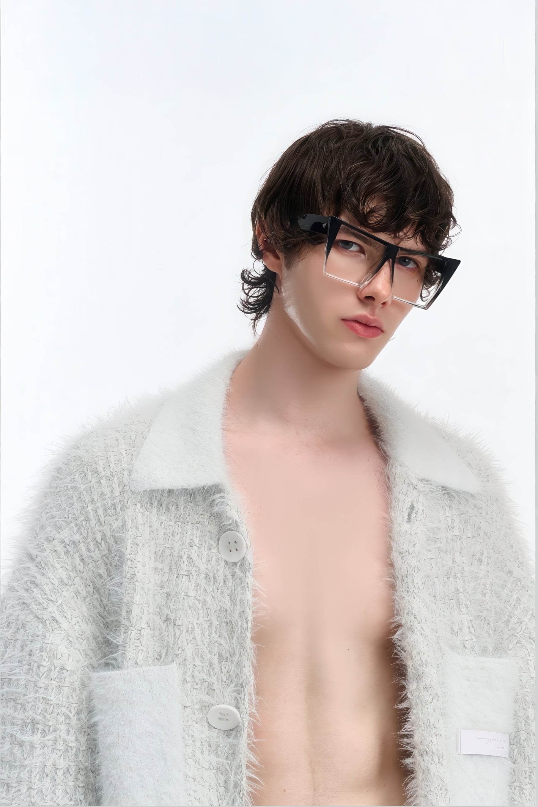 4inme | Men's White Knit Cardigan