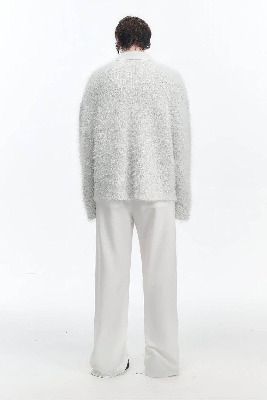 4inme | Men's White Knit Cardigan