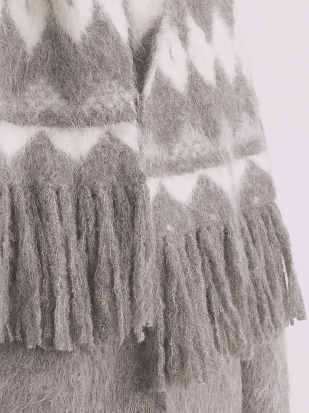 FIRELADY FUR | Women's Wool Blend Jacquard Tassel Scarf