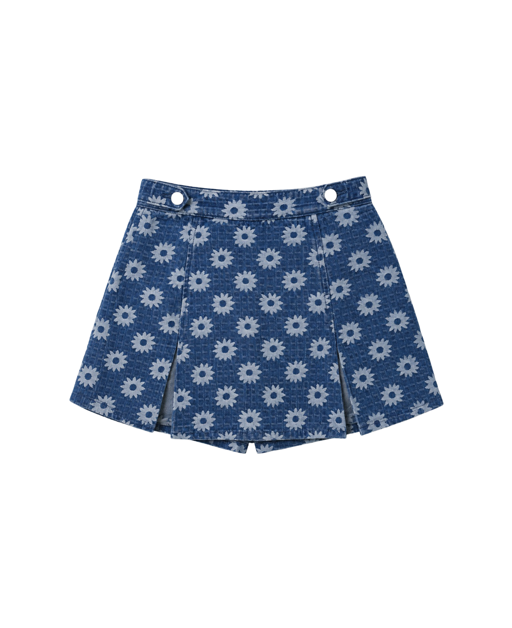 Flying Tomato | Sweet Daisy Woven Jacquard Denim Skort