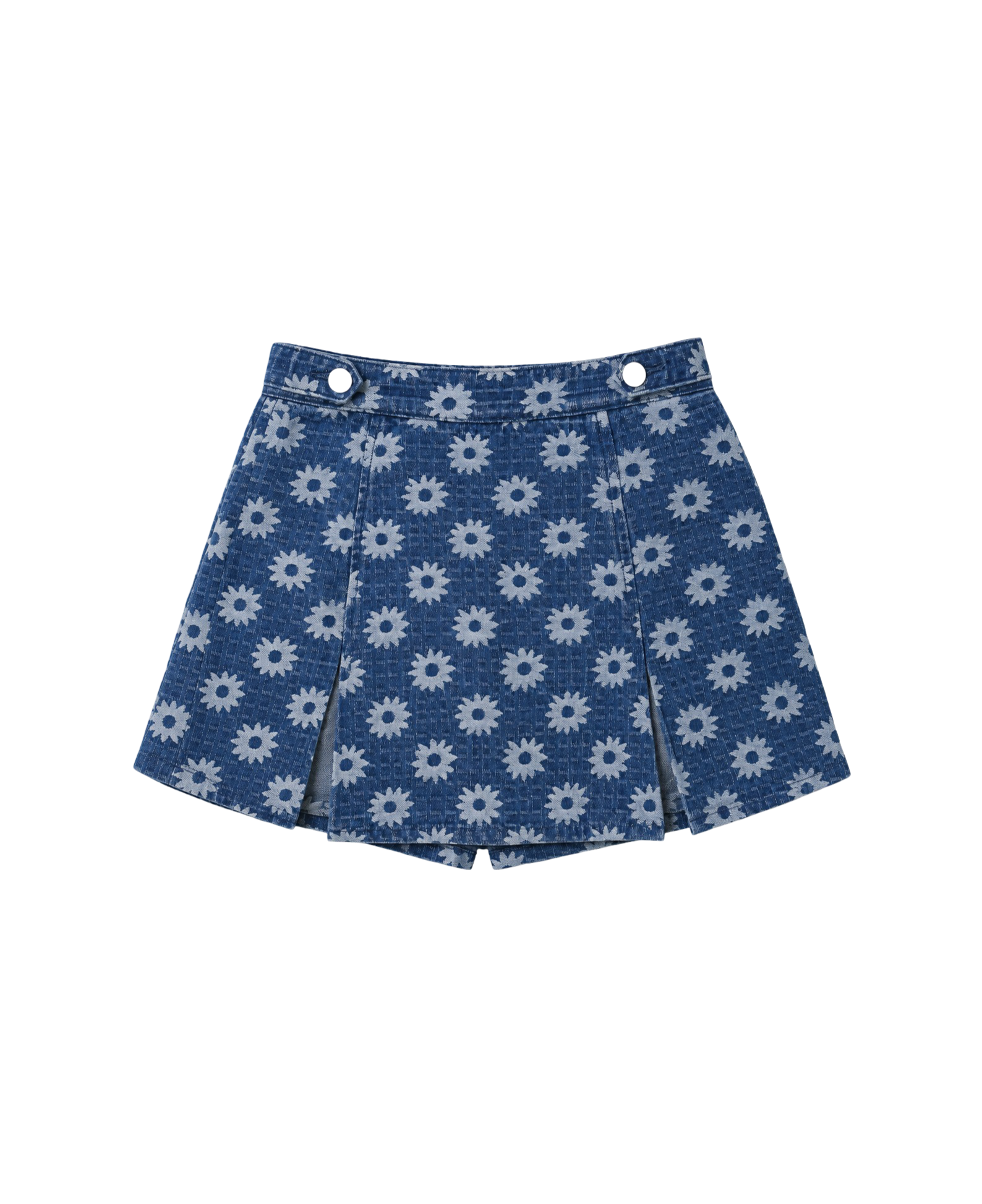 Flying Tomato | Sweet Daisy Woven Jacquard Denim Skort