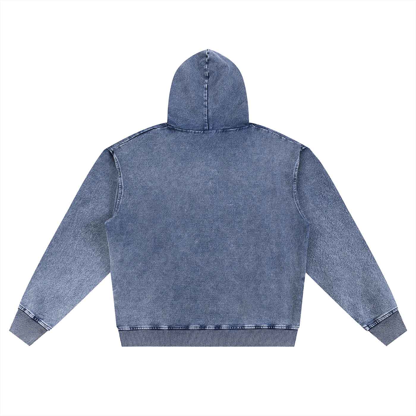 GALLO JEAN | Snow Washed Oversized Cotton Blend Zip-Up Hoodie