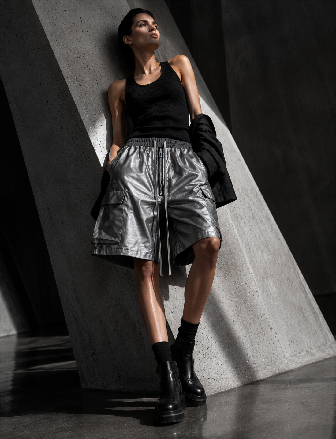 UNDEVELOPED | Metallic Cotton Cargo Shorts