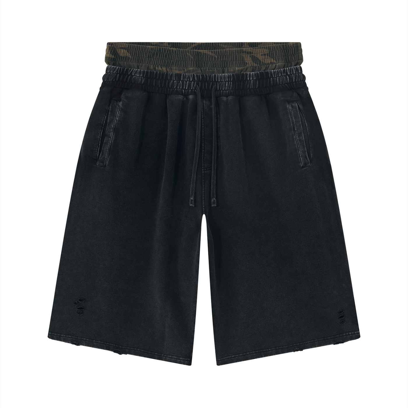 Gallo Jean | Distressed Double Waisted Shorts