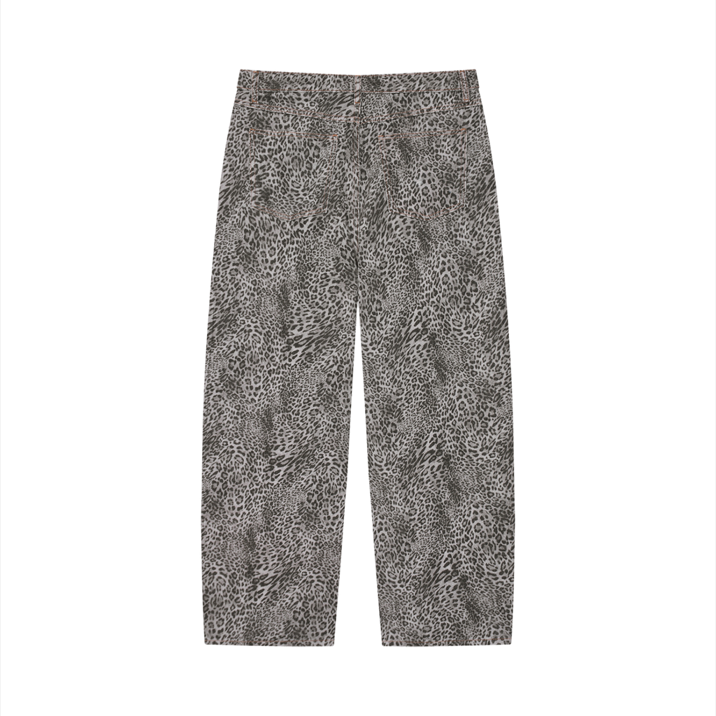 Gallo Jean | Vintage Wash Leopard Wide Leg Jeans