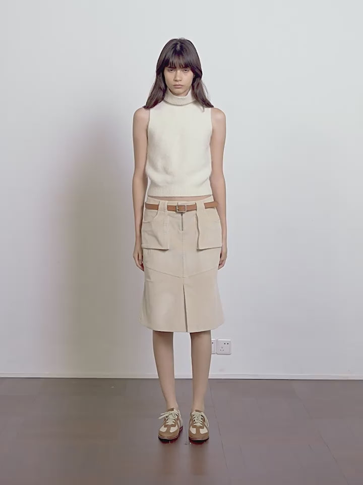 PREMIUM STYLE CO. LTD. | Women's Corduroy Workwear Fishtail Skirt