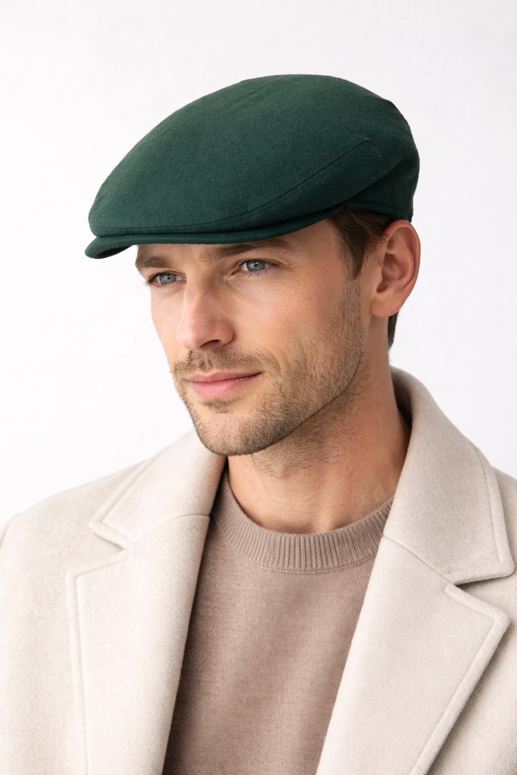 Claudio Mariani | Dark Green Wool Flat Cap