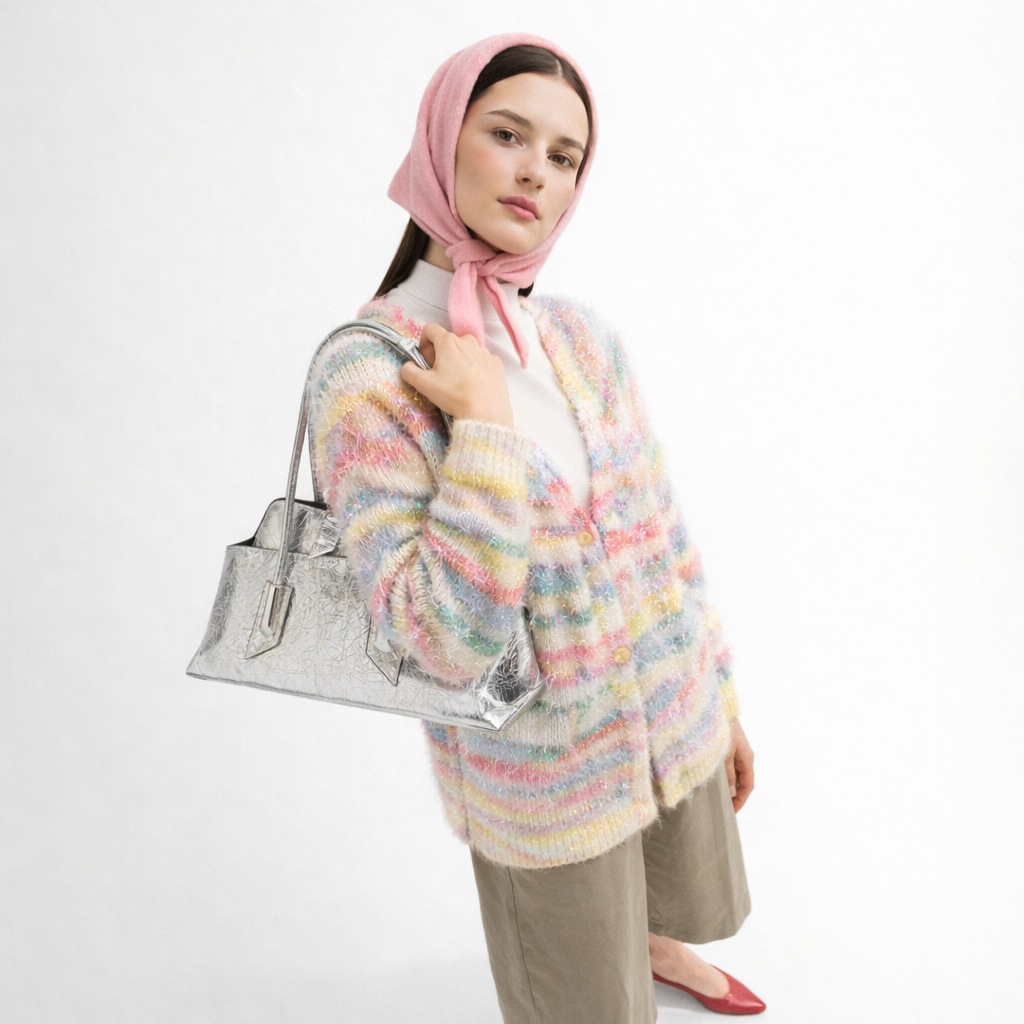 The Attico | Women's Laminated Leather Small Shoulder Bag