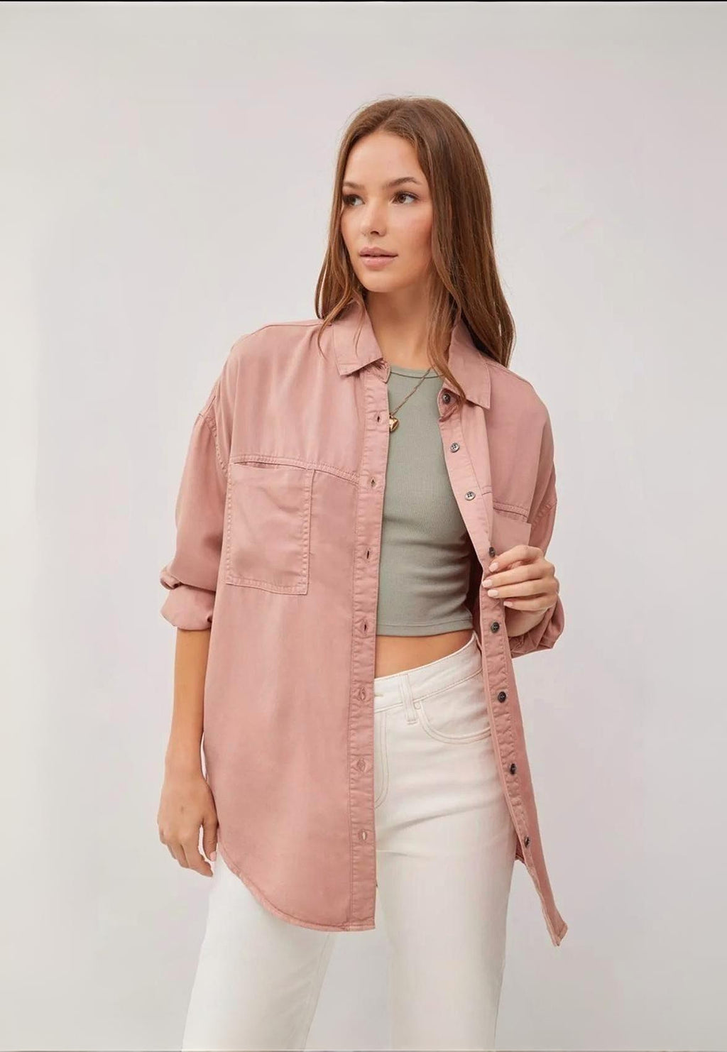 Women's Long Sleeve Shirt | Pink Mauve