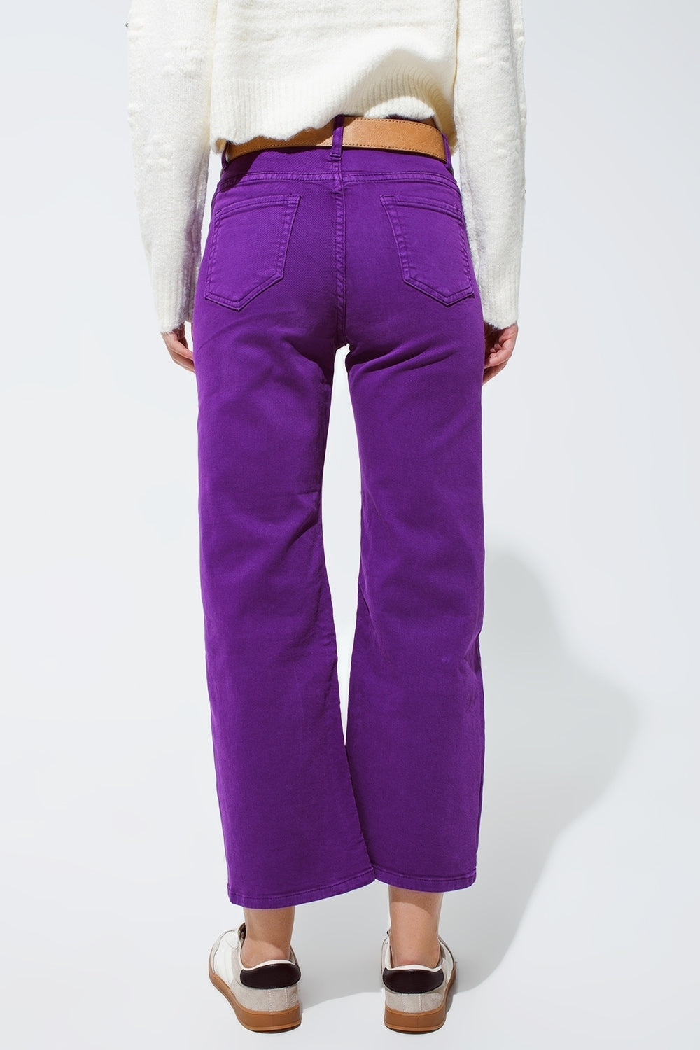 Q2 | Women's Purple Cropped Wide Leg Jeans