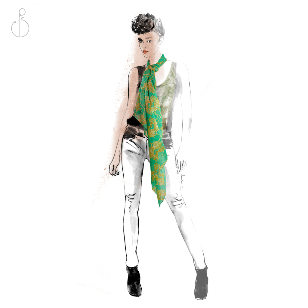 Philipp Sidler | Beech Tree Modal Scarf "Winged Crush" (55” X 55”)