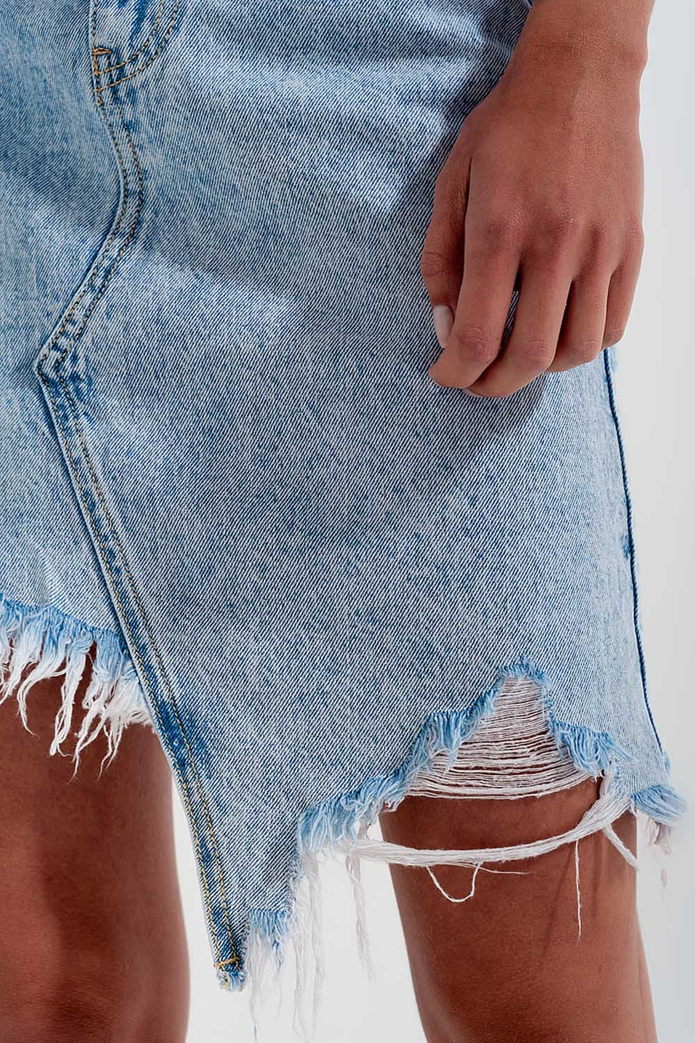 Q2 | Women's Distressed Denim Skirt