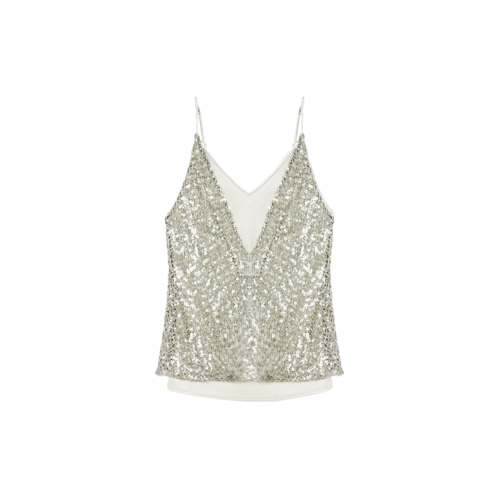 FIRELADY FUR | "Dream Catcher" Sequined Fake Two-Piece Tank Top