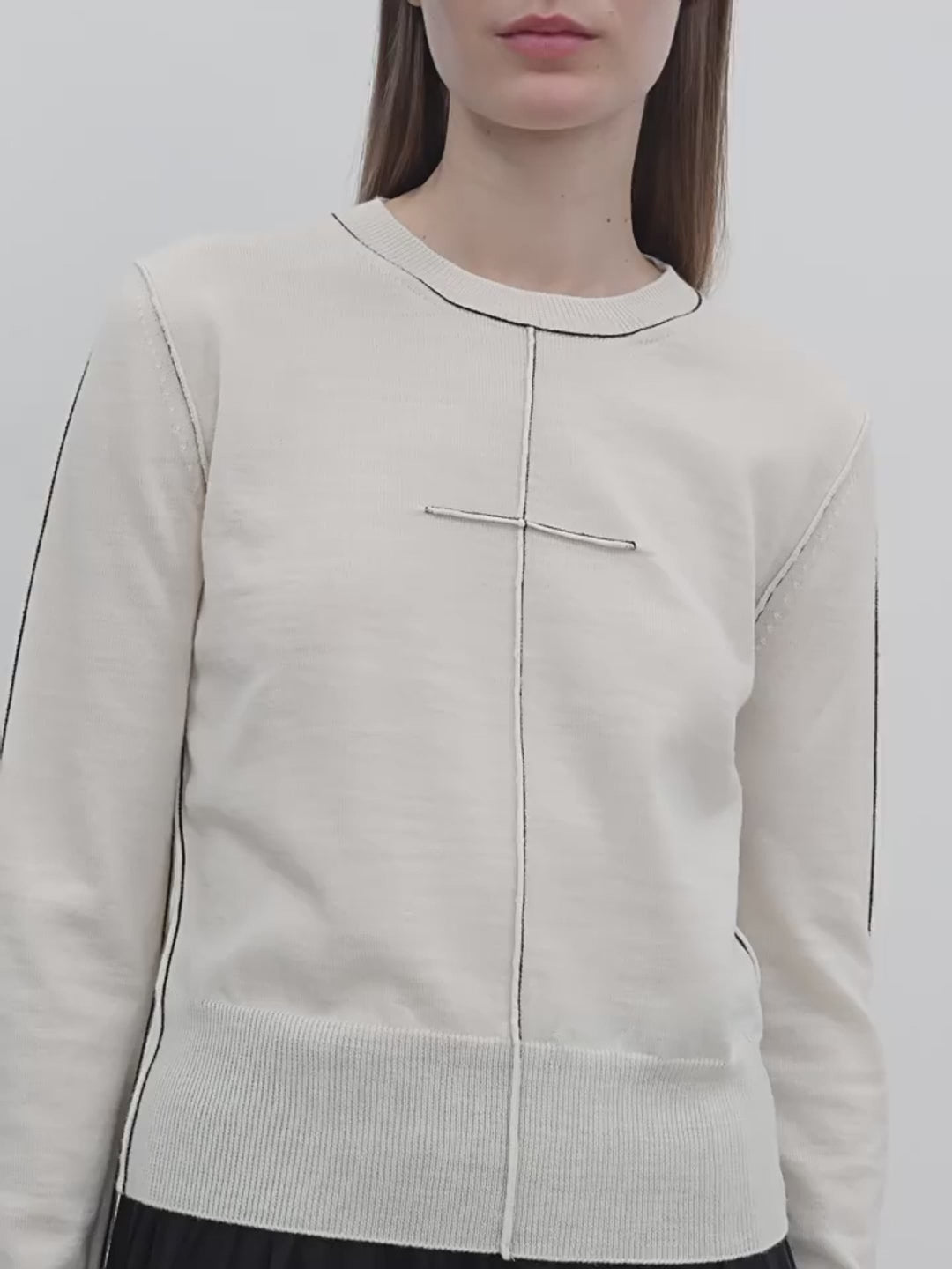 FIRELADY FUR | Women's Yangtze 30NM Contrast Stitch Wool Knit Sweater