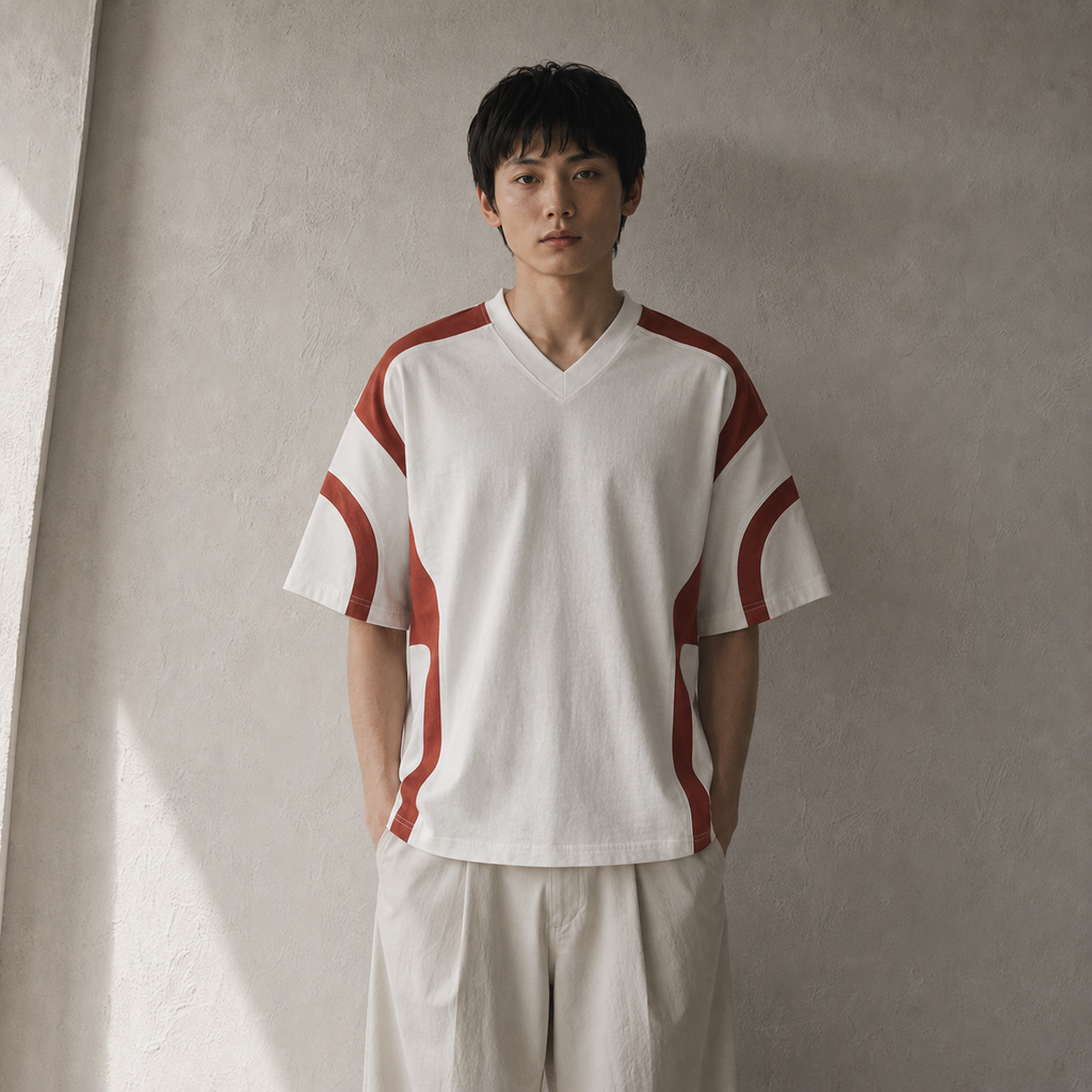 Gallo Jean | Color Block V-Neck T-Shirt