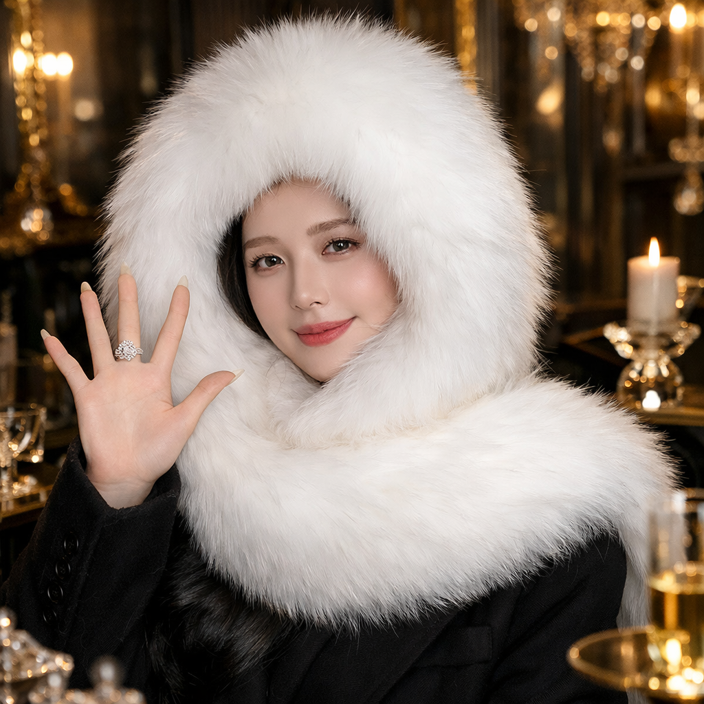 FIRELADY FUR | Women's Fox Fur Hat Scarf