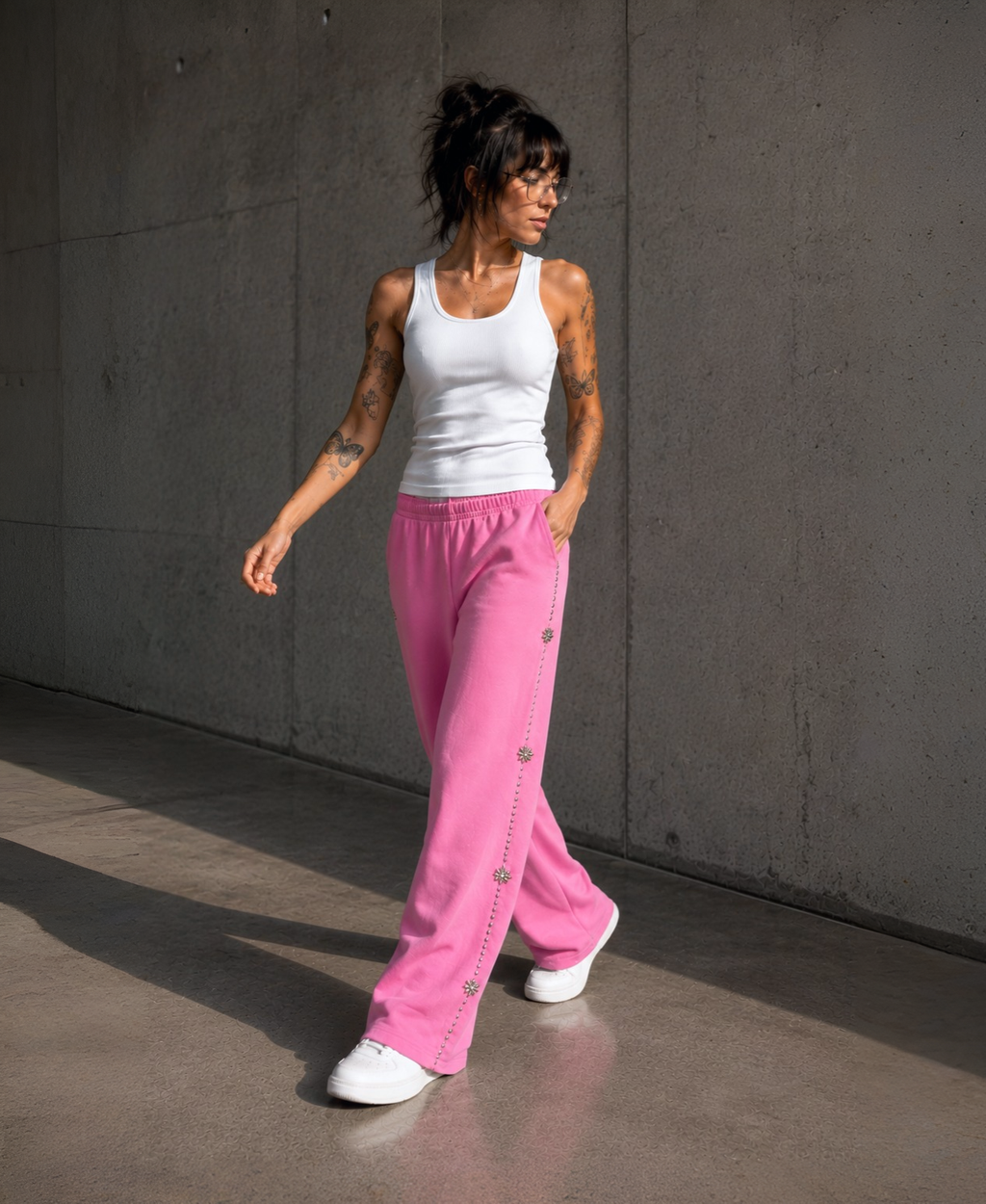BRAINWASHED | Pink Sunflower Sweatpants