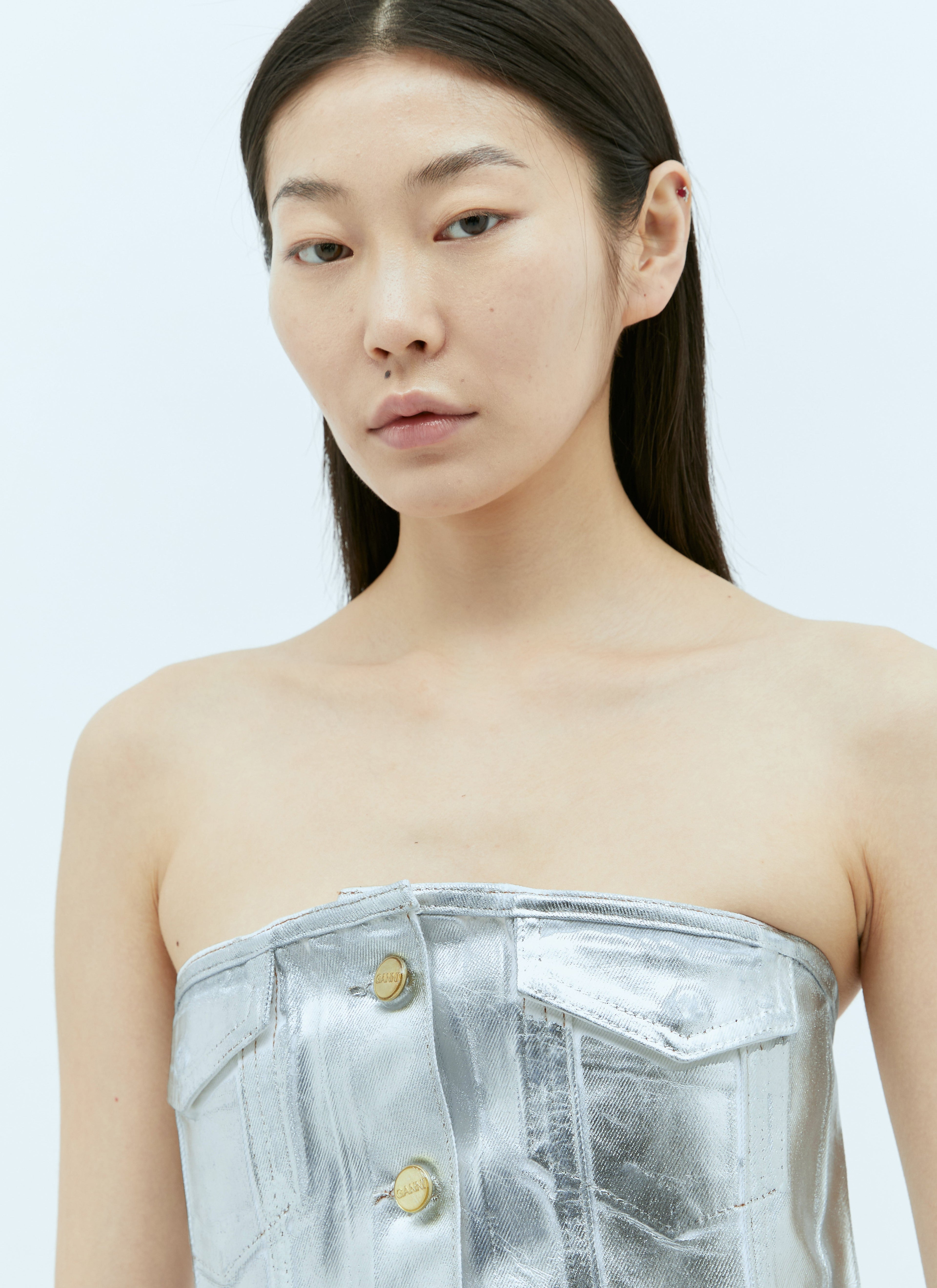 GANNI | Women's Foil Denim Corsage