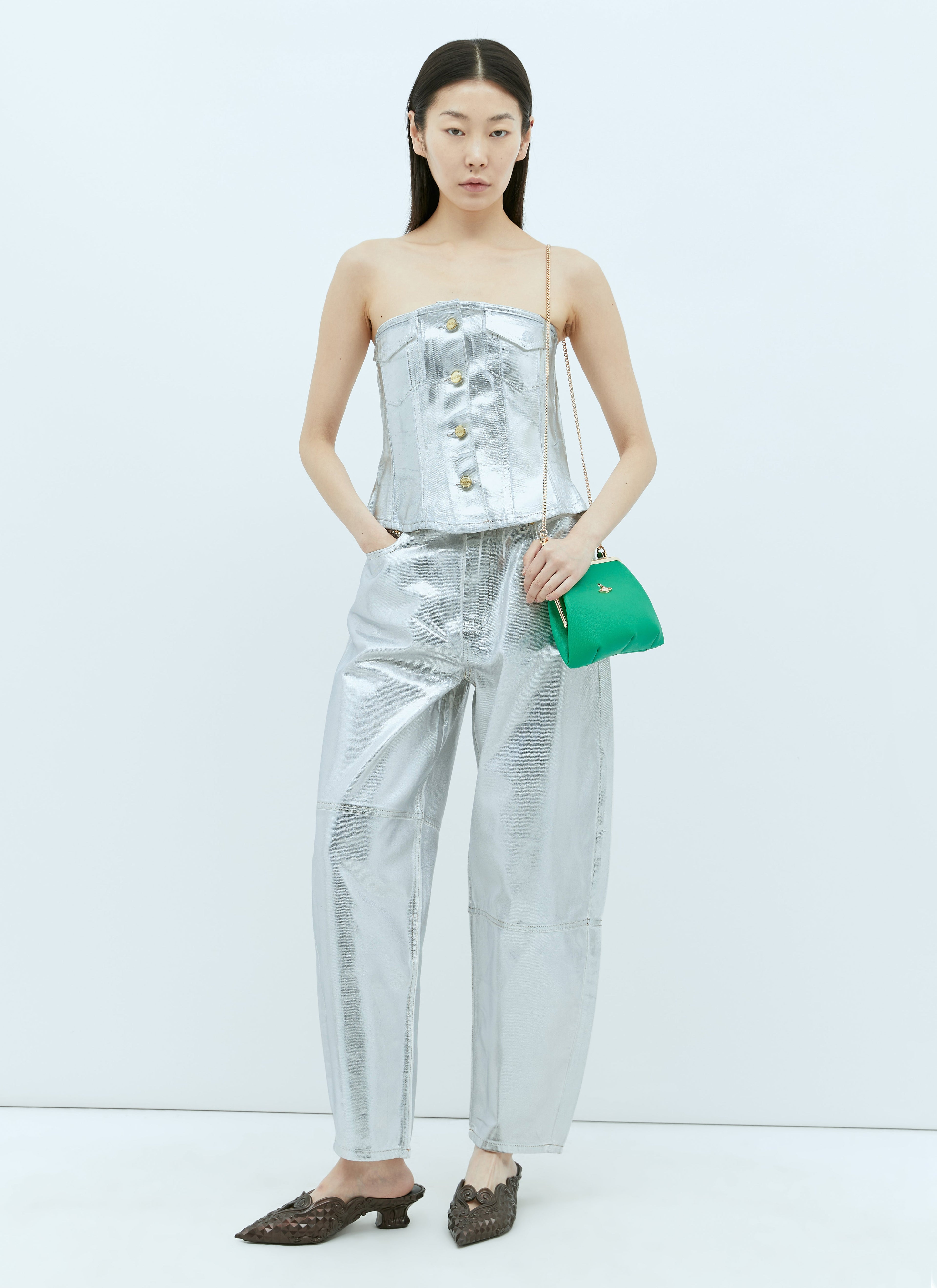 GANNI | Women's Foil Denim Corsage