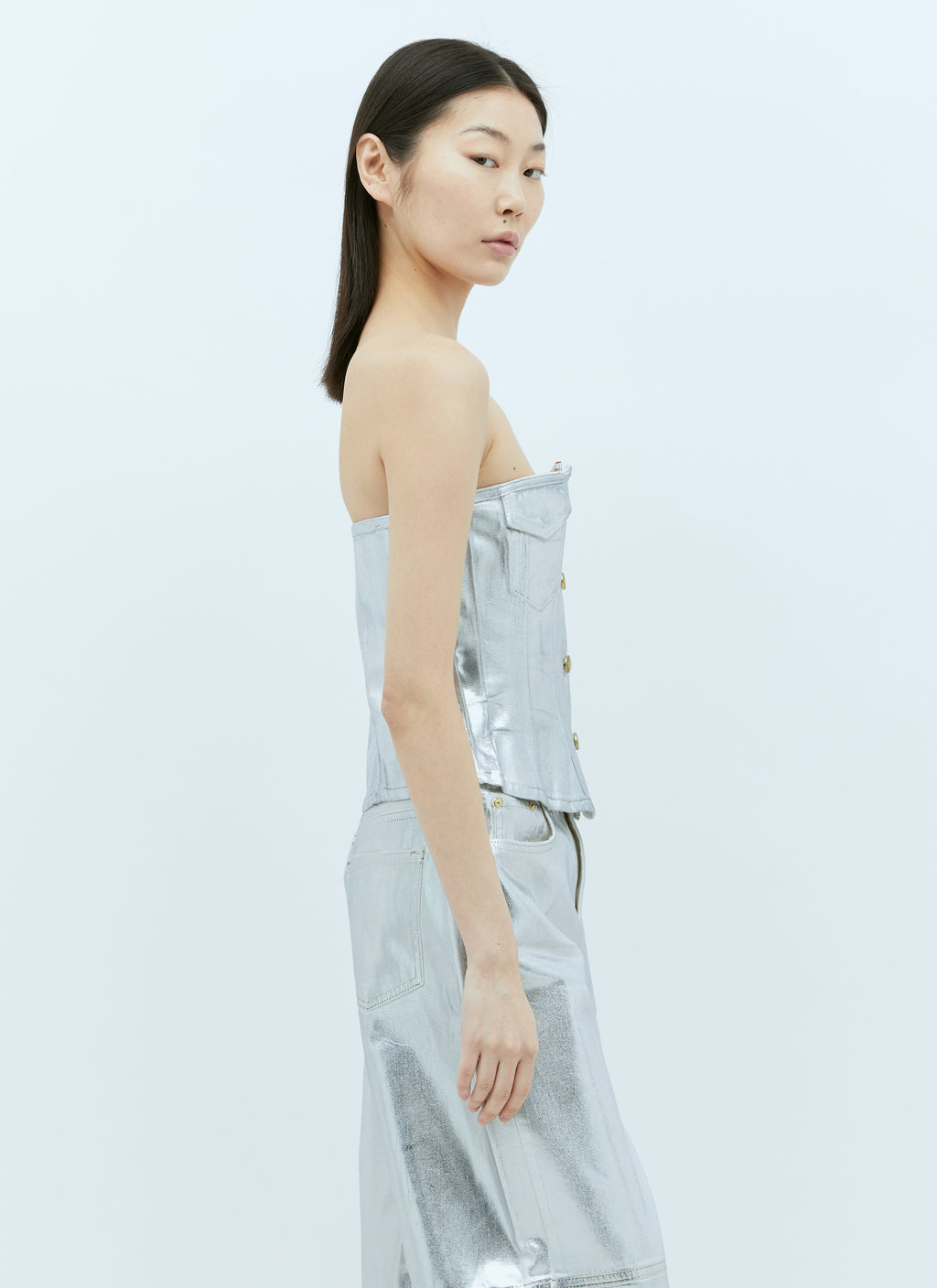 GANNI | Women's Foil Denim Corsage