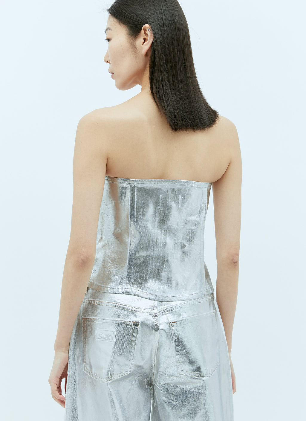 GANNI | Women's Foil Denim Corsage