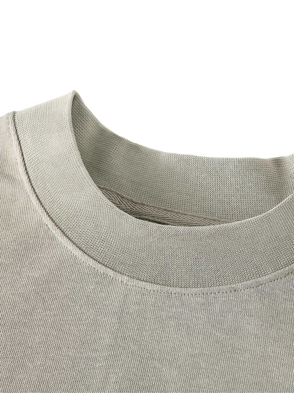 Cotton Sweatshirt | Plain Mock Neck
