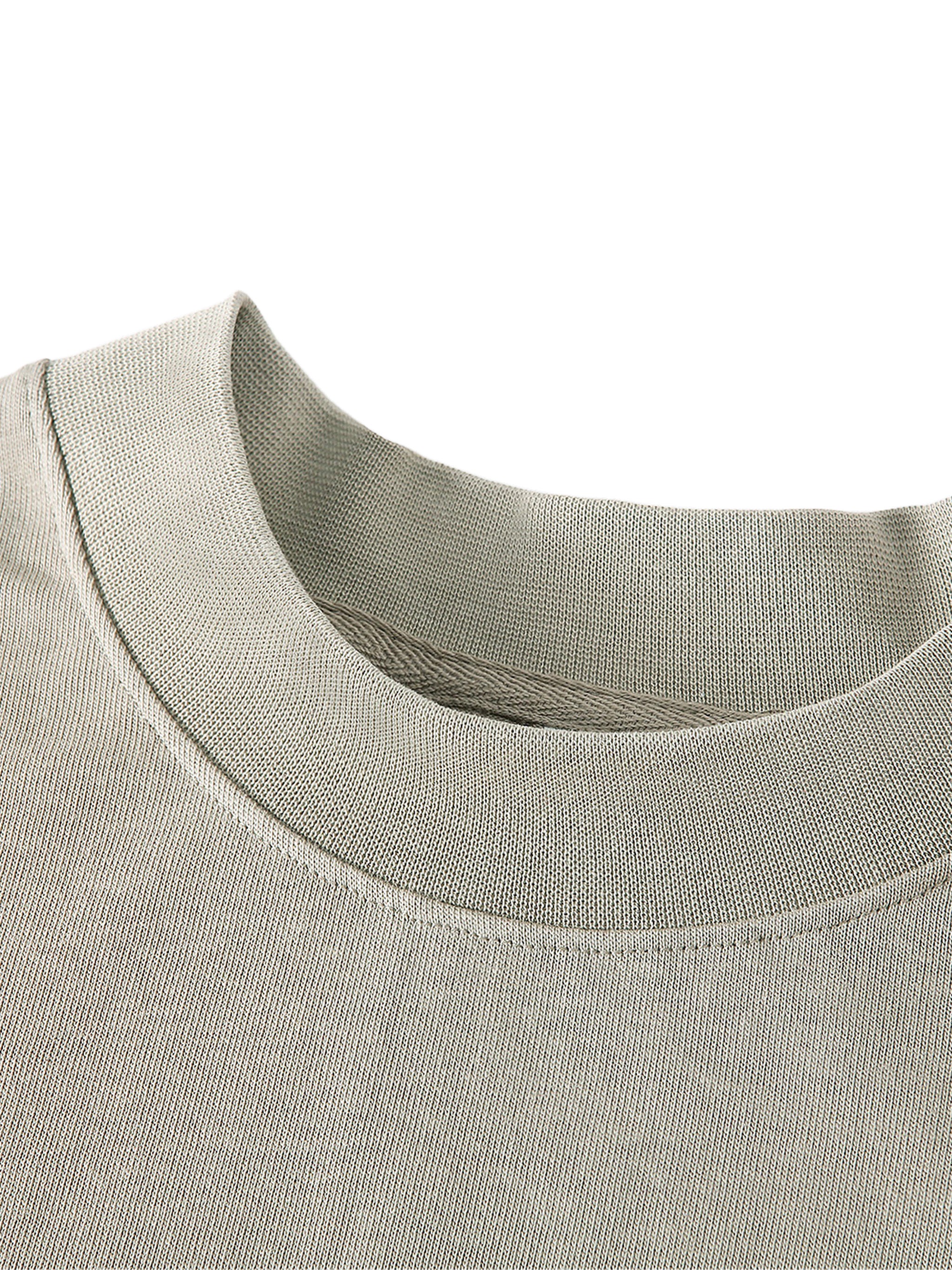 Cotton Sweatshirt | Plain Mock Neck