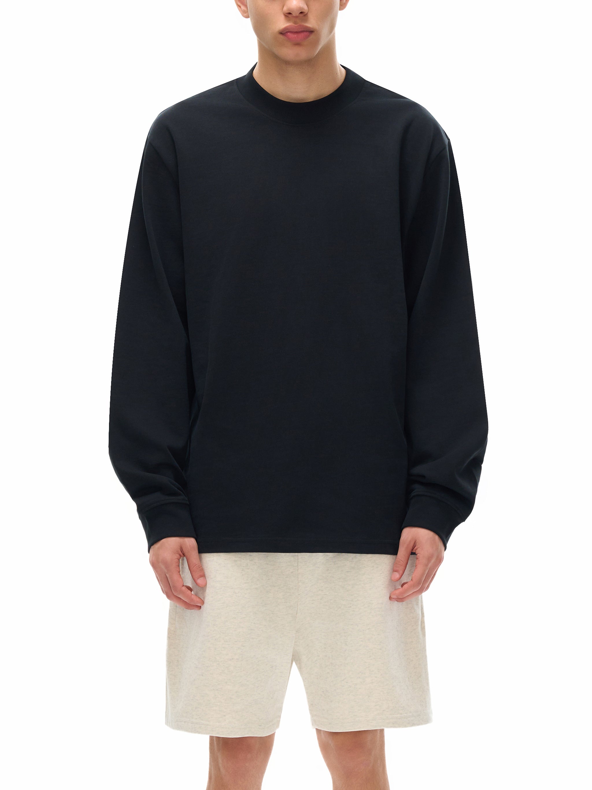 Cotton Sweatshirt | Plain Mock Neck