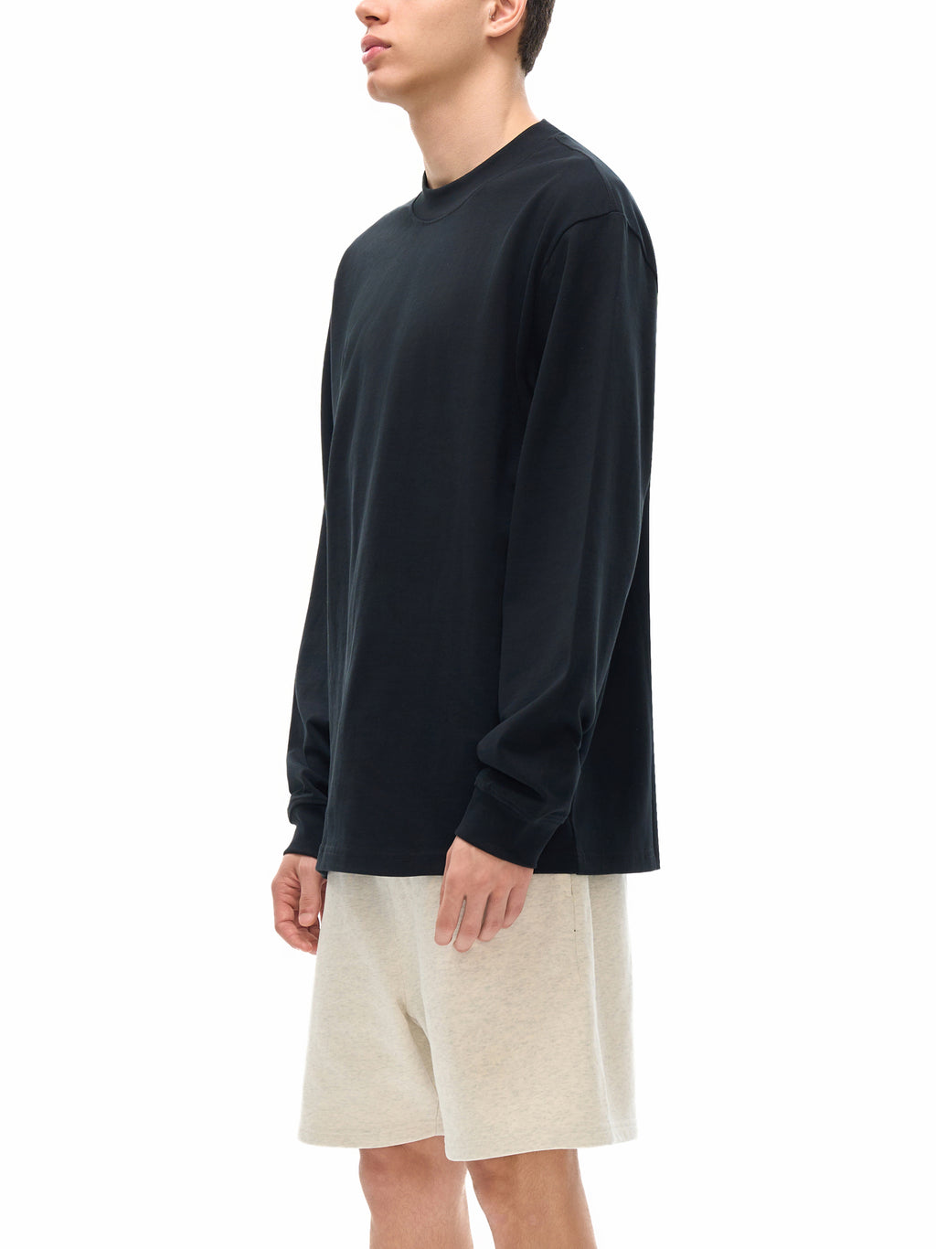 Cotton Sweatshirt | Plain Mock Neck
