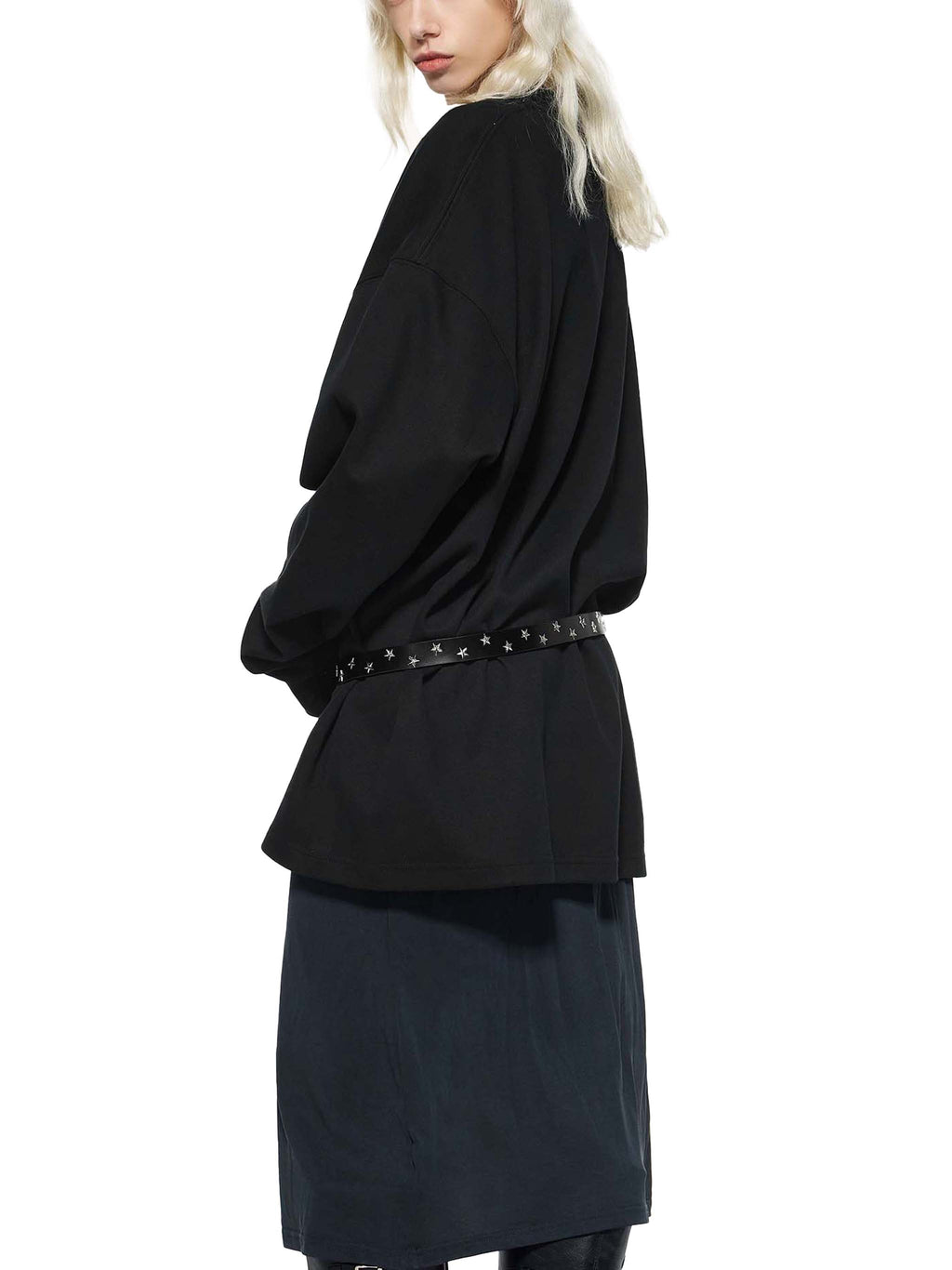 GALLO JEAN | Knit Cotton Blend Round Neck Oversized Sweatshirt